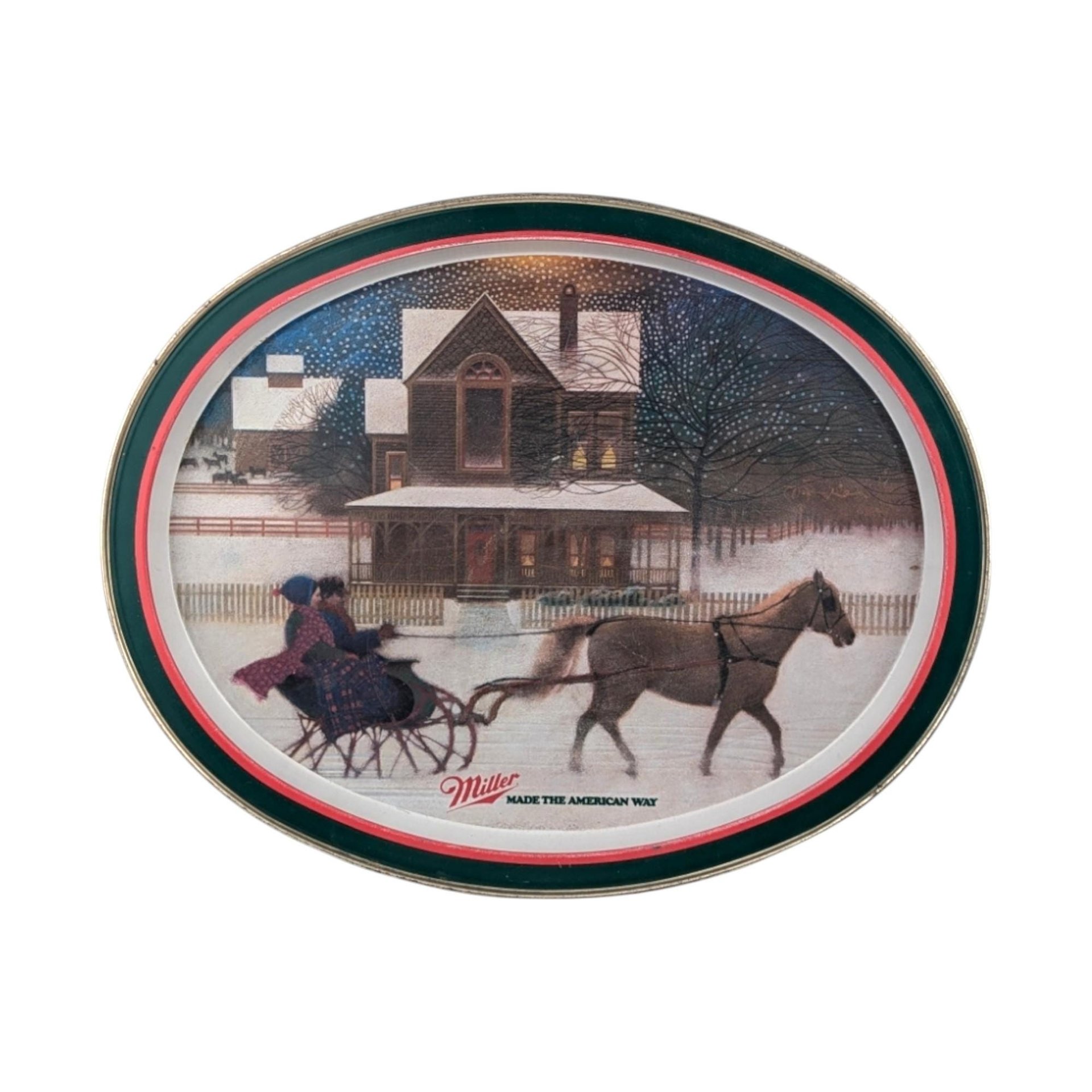 Vintage Miller Beer Winter Collection, Tray and Mug