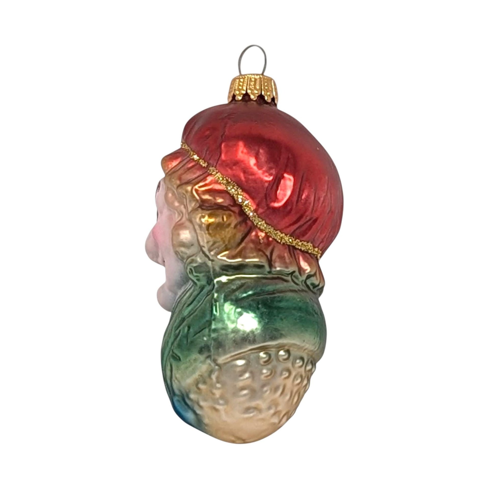 Vintage Grumpy Dwarf Glass Ornament