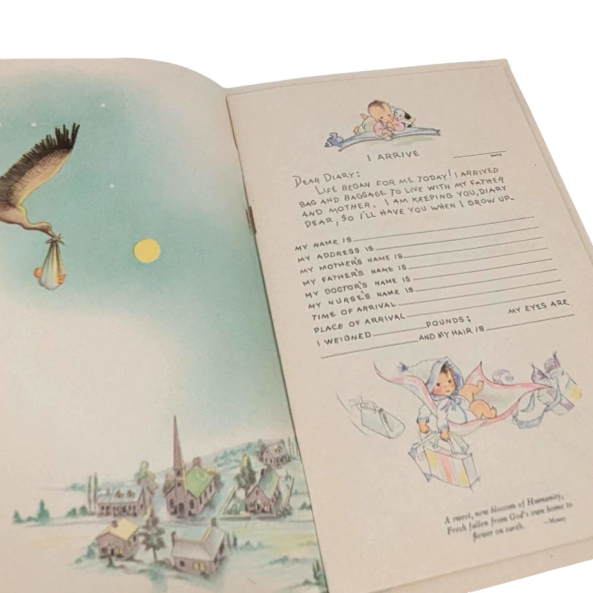 1936 My Diary Vintage Jeweler's Baby Book