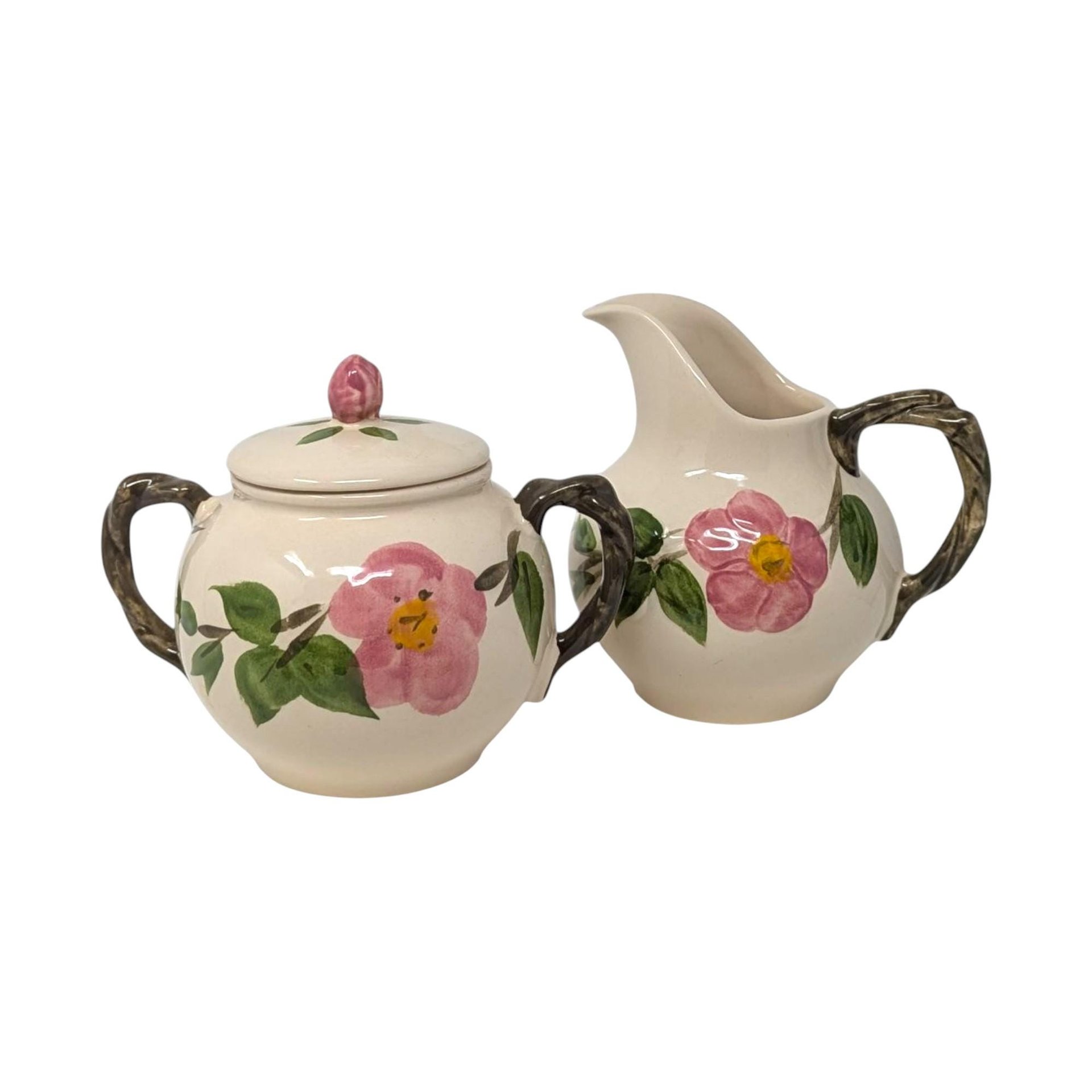 Vintage Franciscan Desert Rose Creamer & Lidded Sugar Set