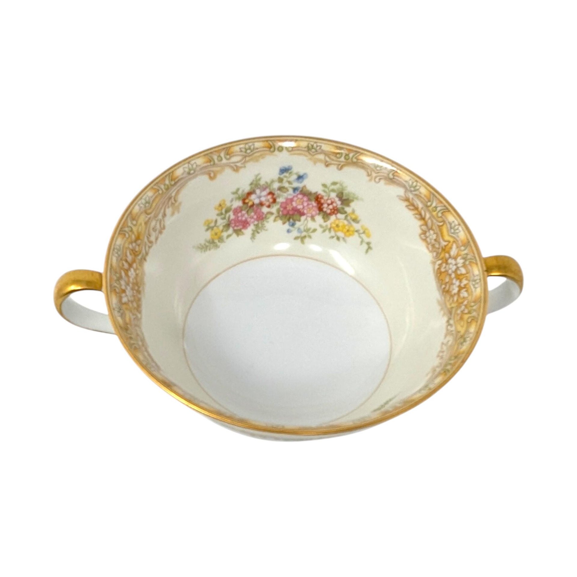 Vintage Noritake Soup Cup and Saucer Set of Four