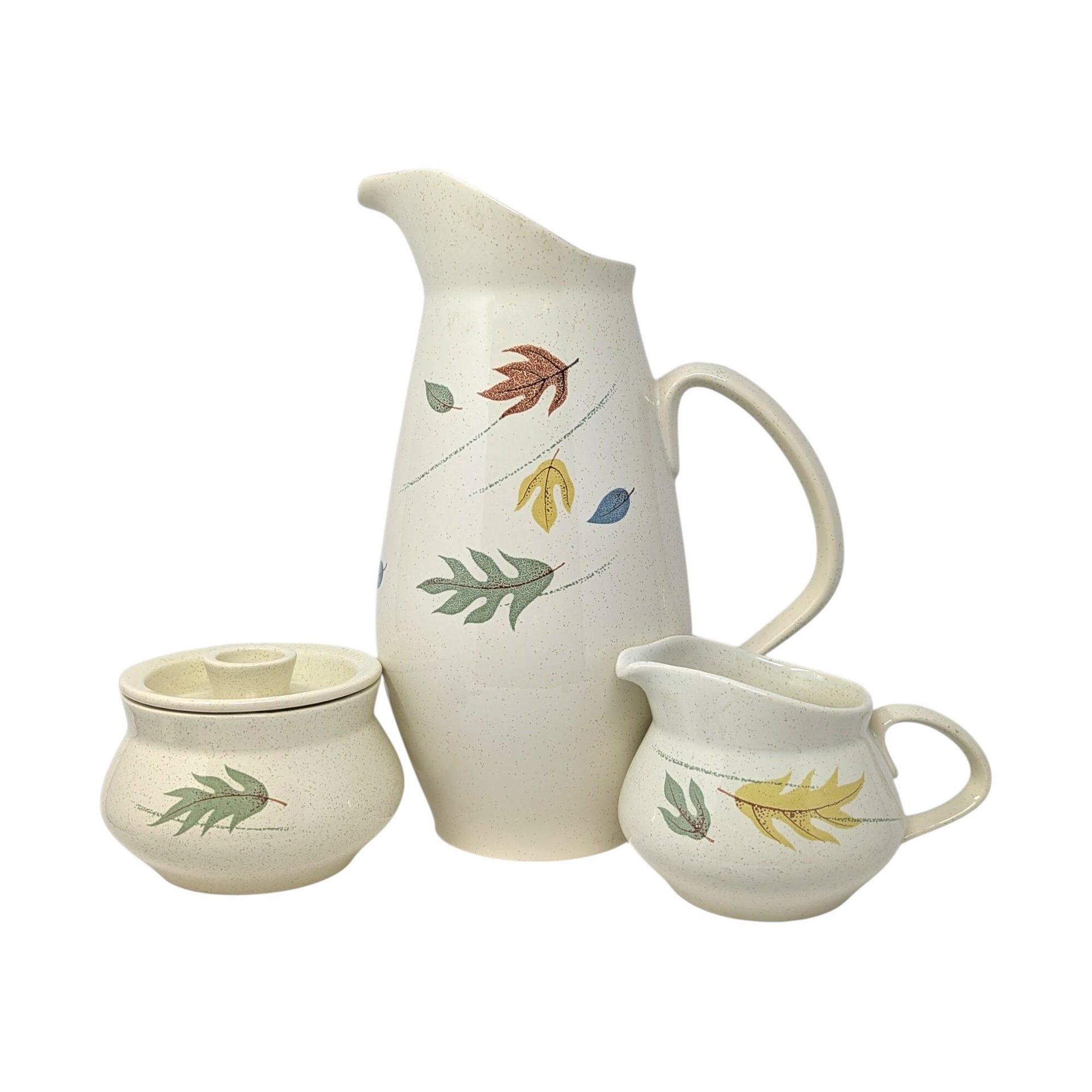 Vintage Franciscan Autumn Leaves Pitcher Cream and Sugar Set