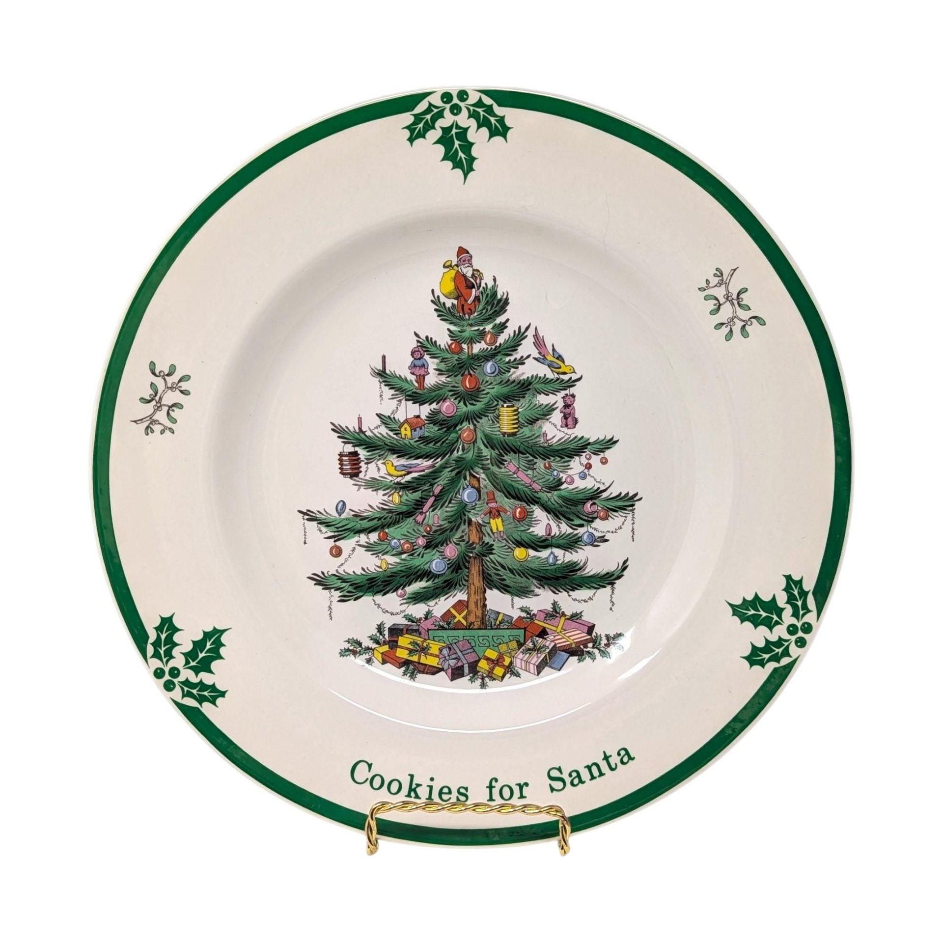 Vintage Spode Christmas Tree Cookies for Santa Plate