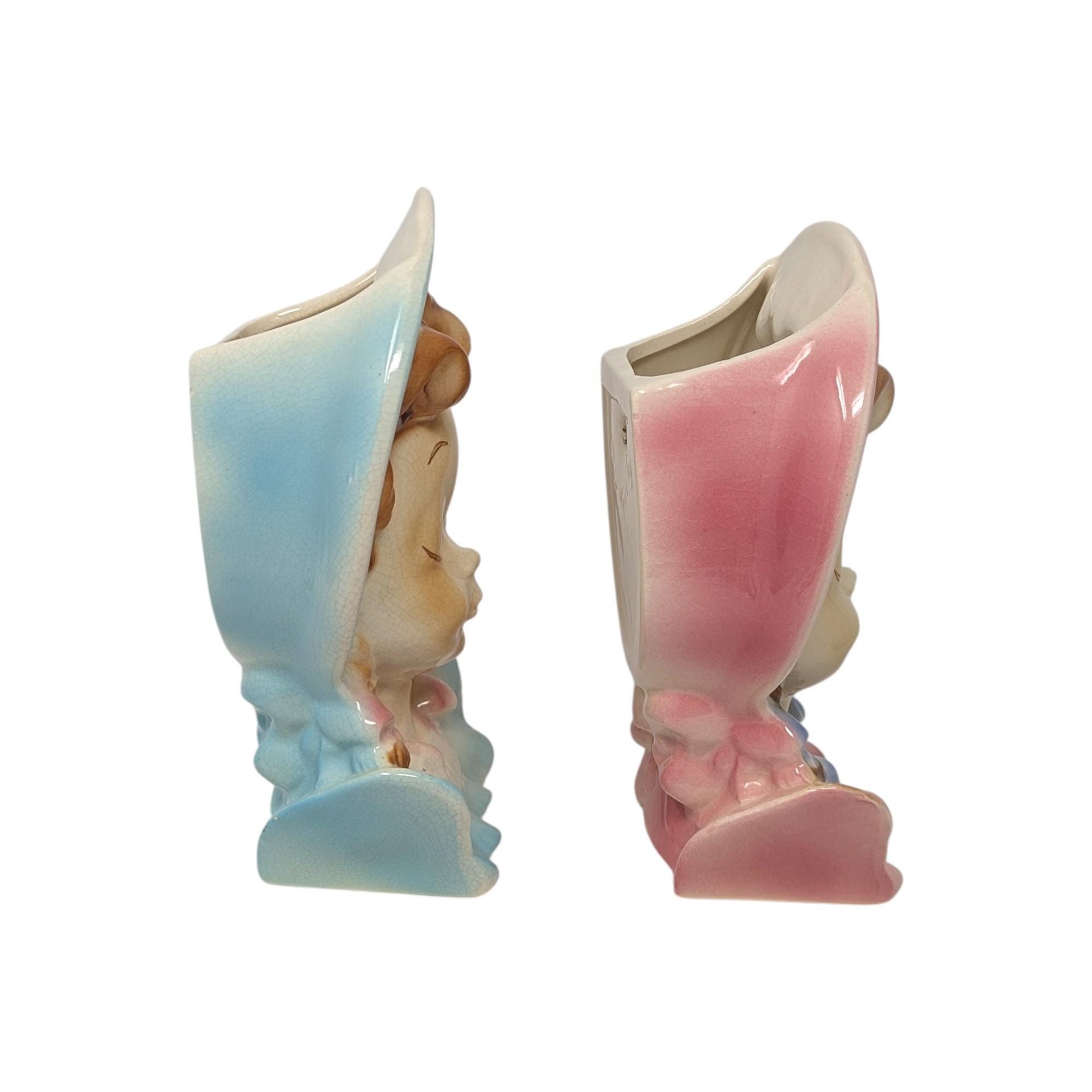 Vintage Royal Copley Lady Head Wall Pocket Planters