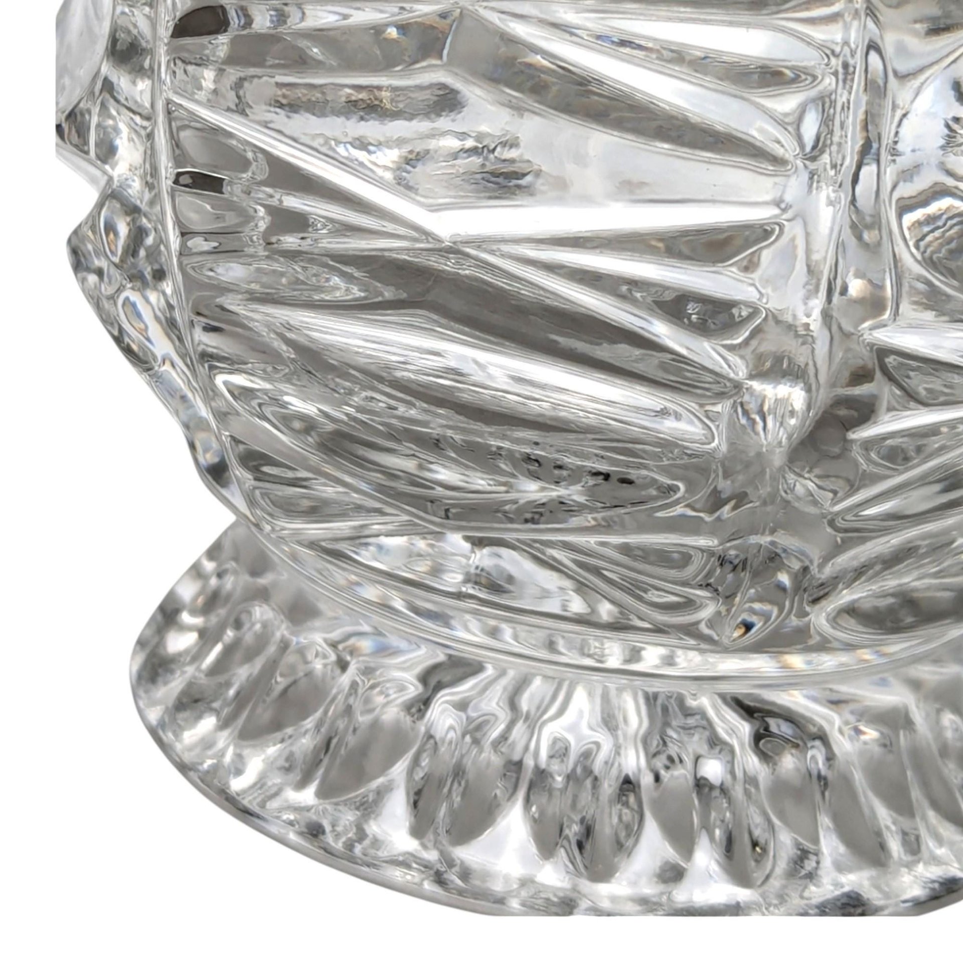 Vintage Crystal Clear Glass Covered Candy Dish