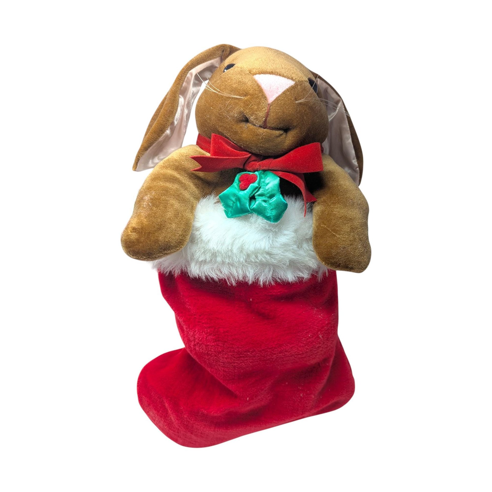 1985 Rabbit Ears Plush Rabbit in Stocking