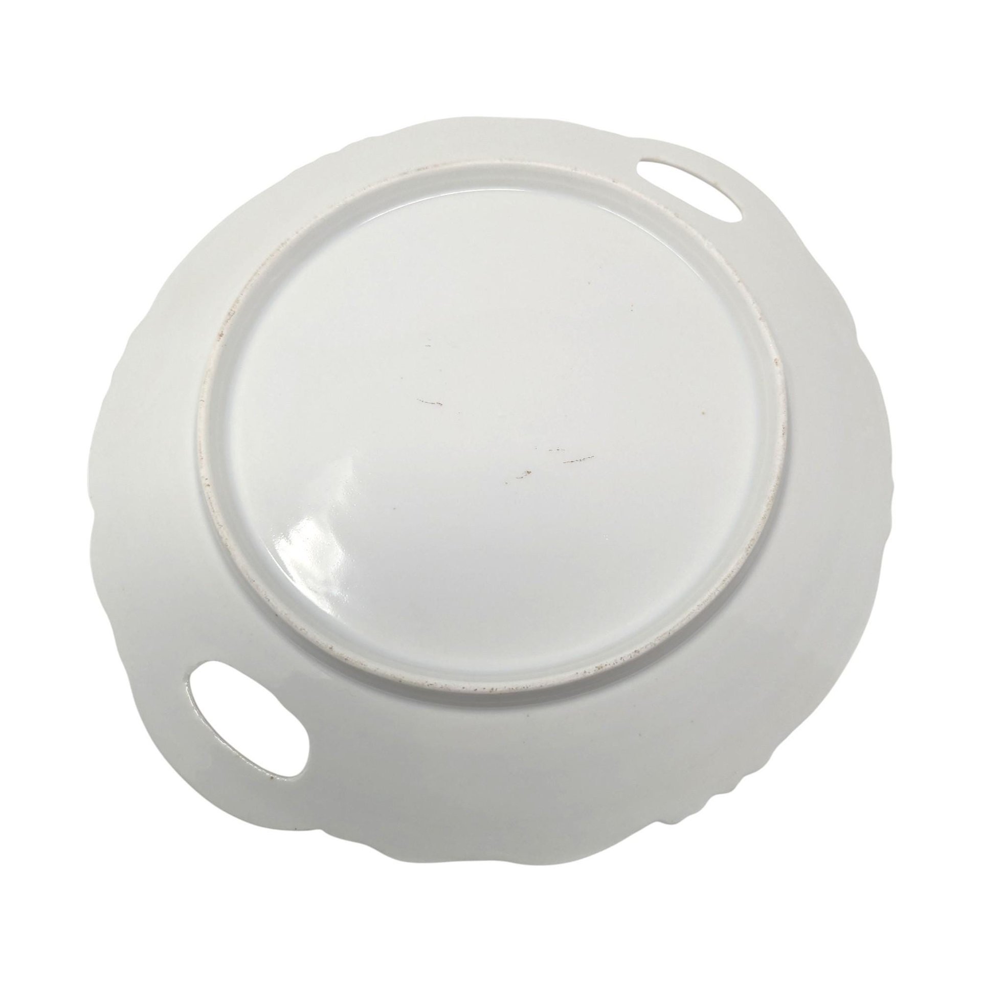 Vintage Handled Ceramic Floral Serving Plate