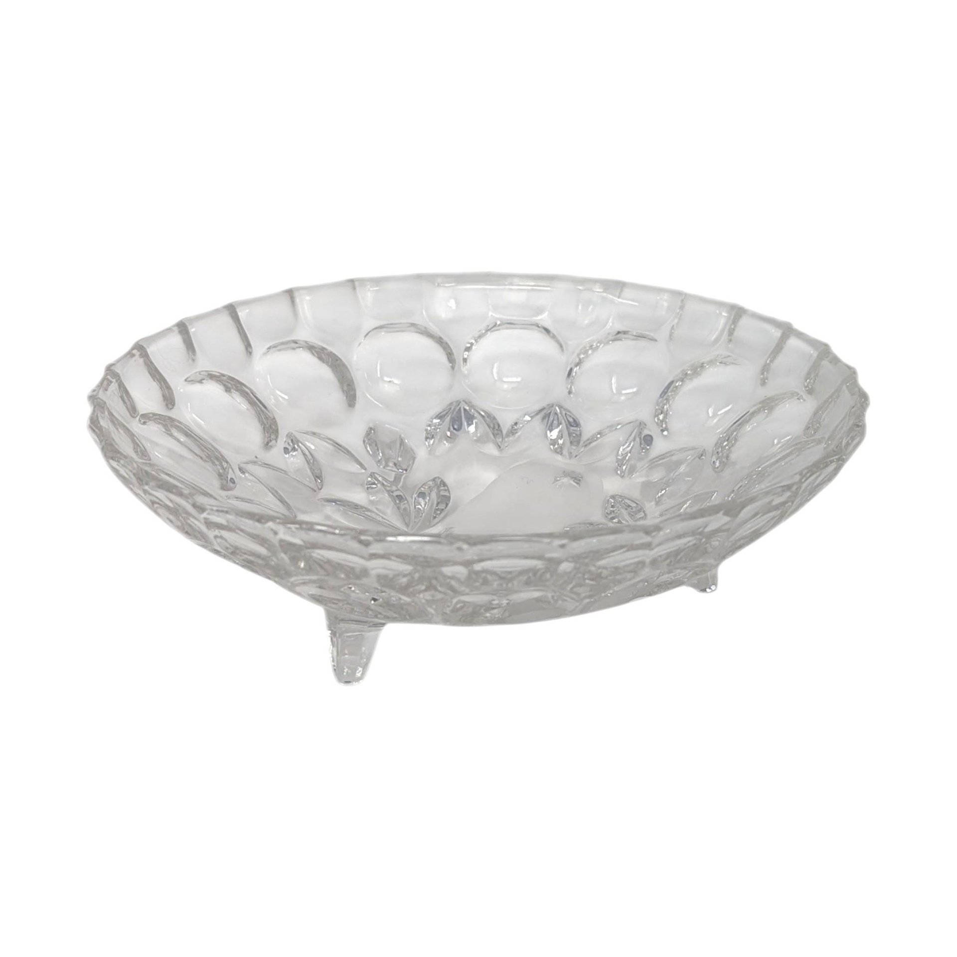 Vintage Federal Glass Pioneer Fruit Pattern Footed Bowl