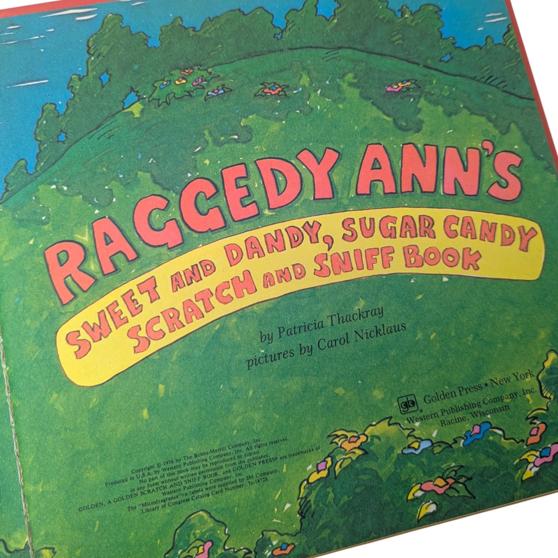 1976 Raggedy Ann's Sweet and Dandy, Sugar Candy Scratch and Sniff Book