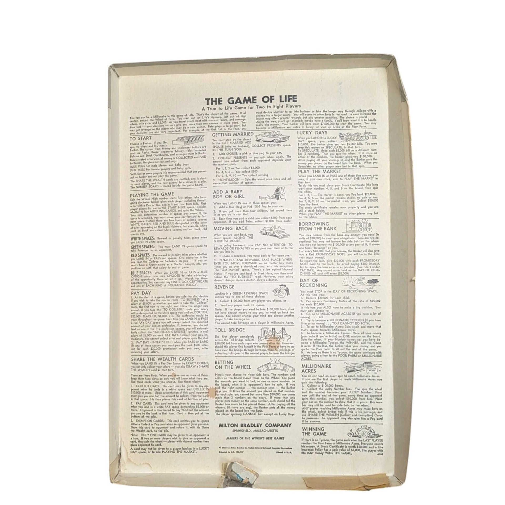 Vintage 1960 The Game of Life by Milton Bradley