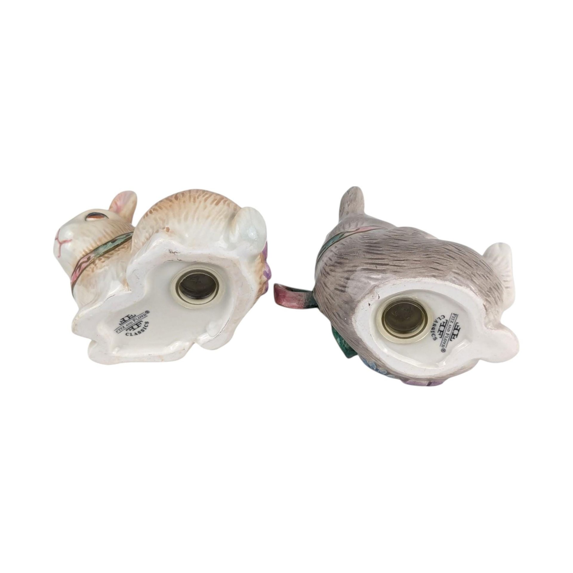 Vintage Fitz & Floyd Woodland Spring Bunny Salt and Pepper Set