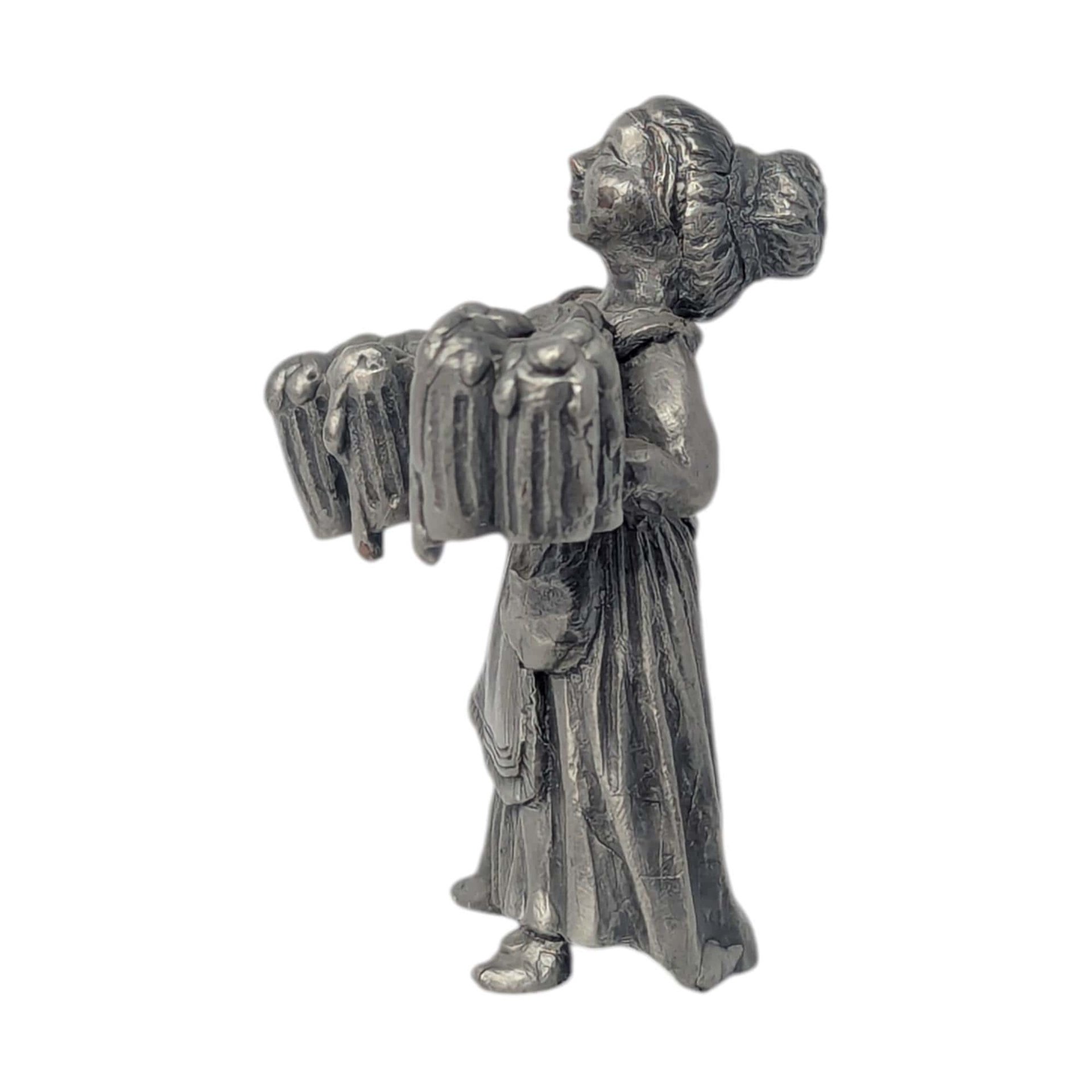 Vintage Pewter Beer Maiden Figurine