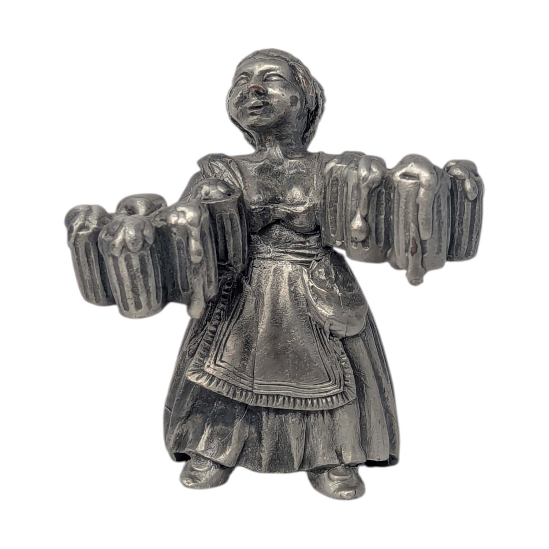 Vintage Pewter Beer Maiden Figurine