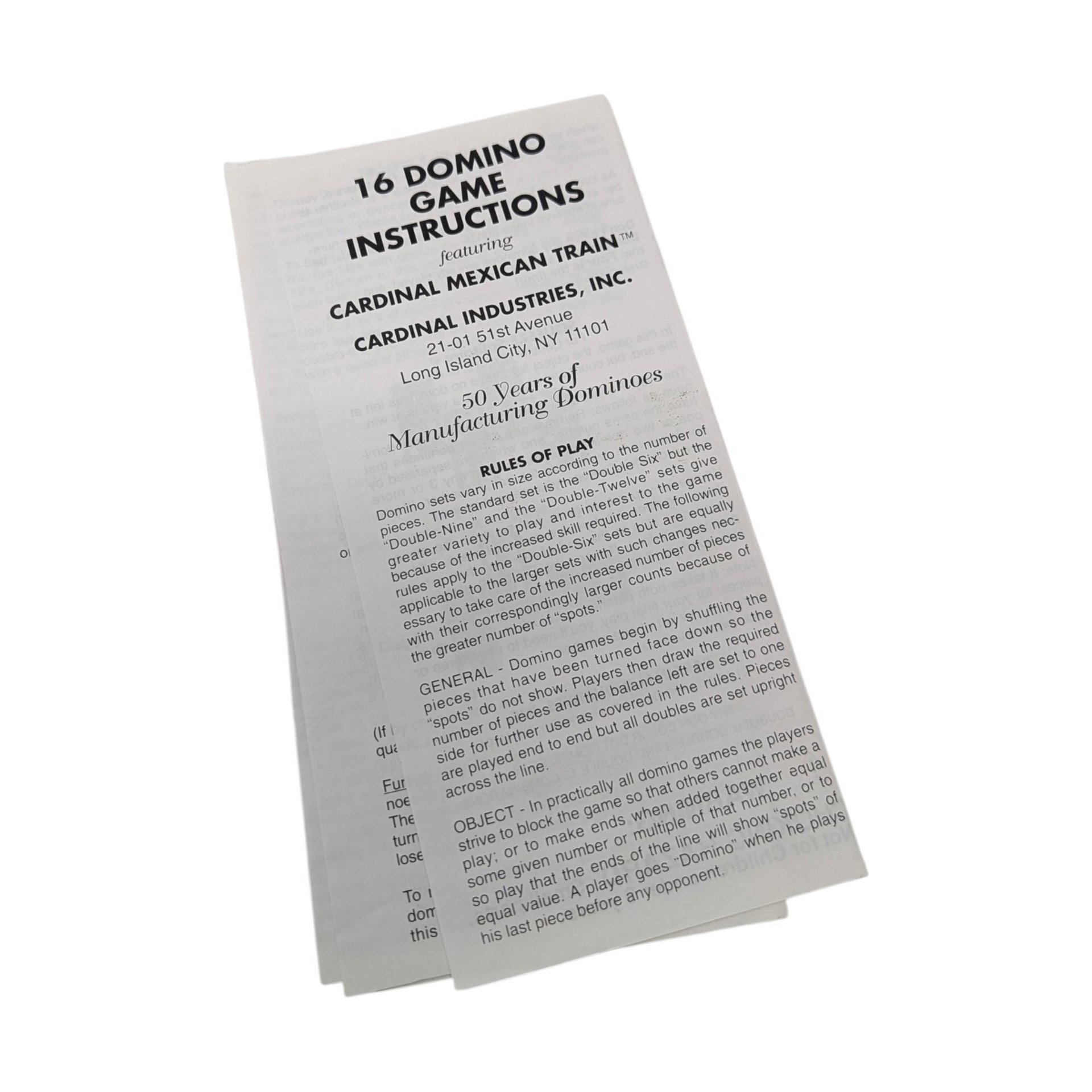 1996 Cardinal Double Six Dominoes Set