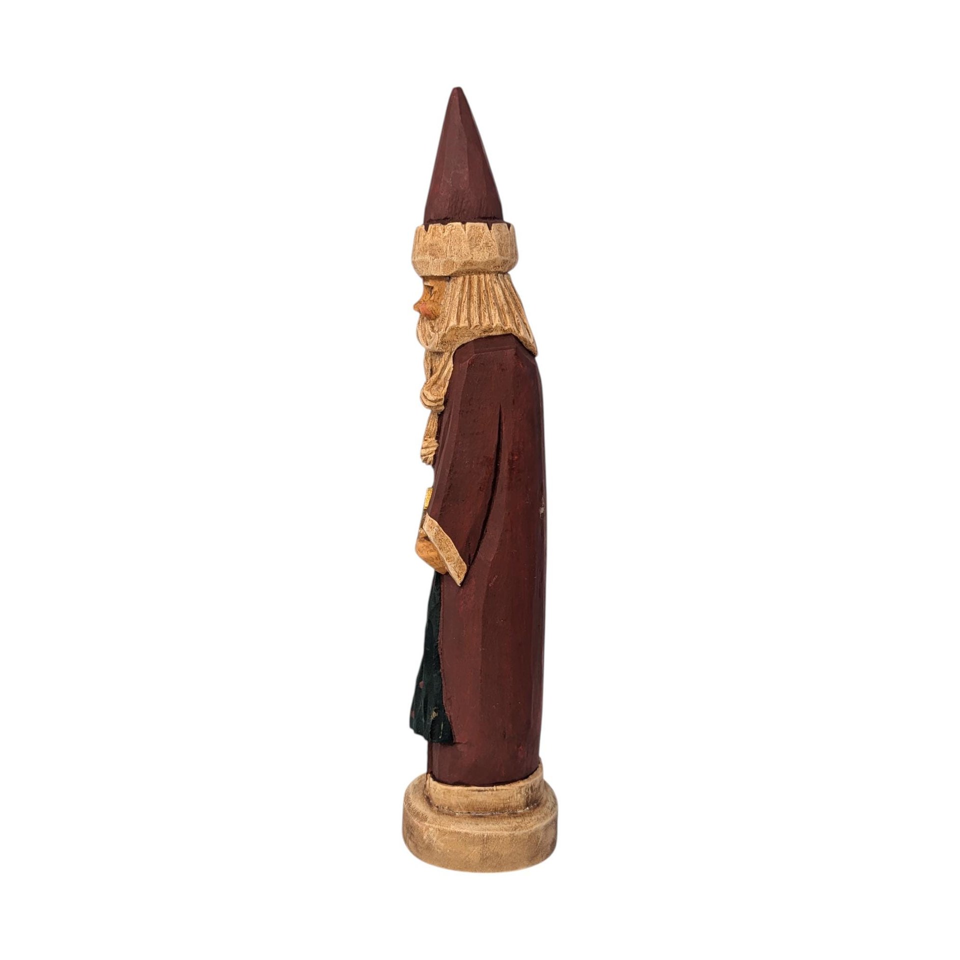 Vintage Hand Carved Wooden Santa Figurine