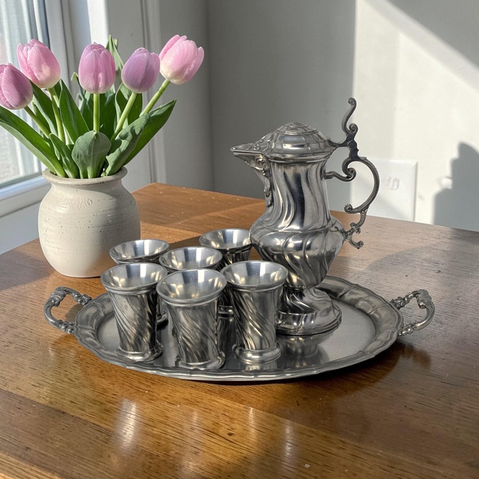 Vintage Salzburger Zinnstube Pewter Serving Set