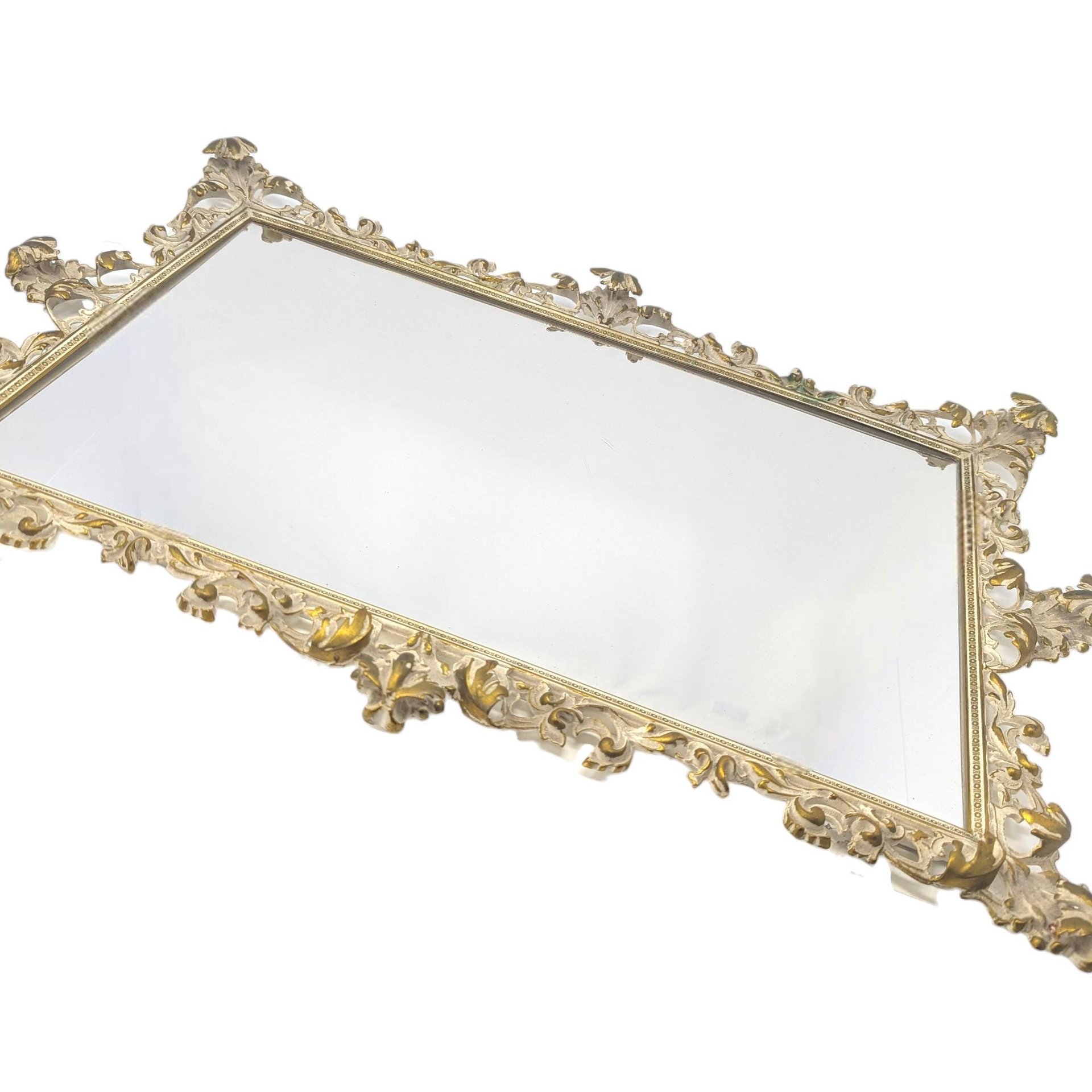 Large Antique Mirrored Gallery Tray