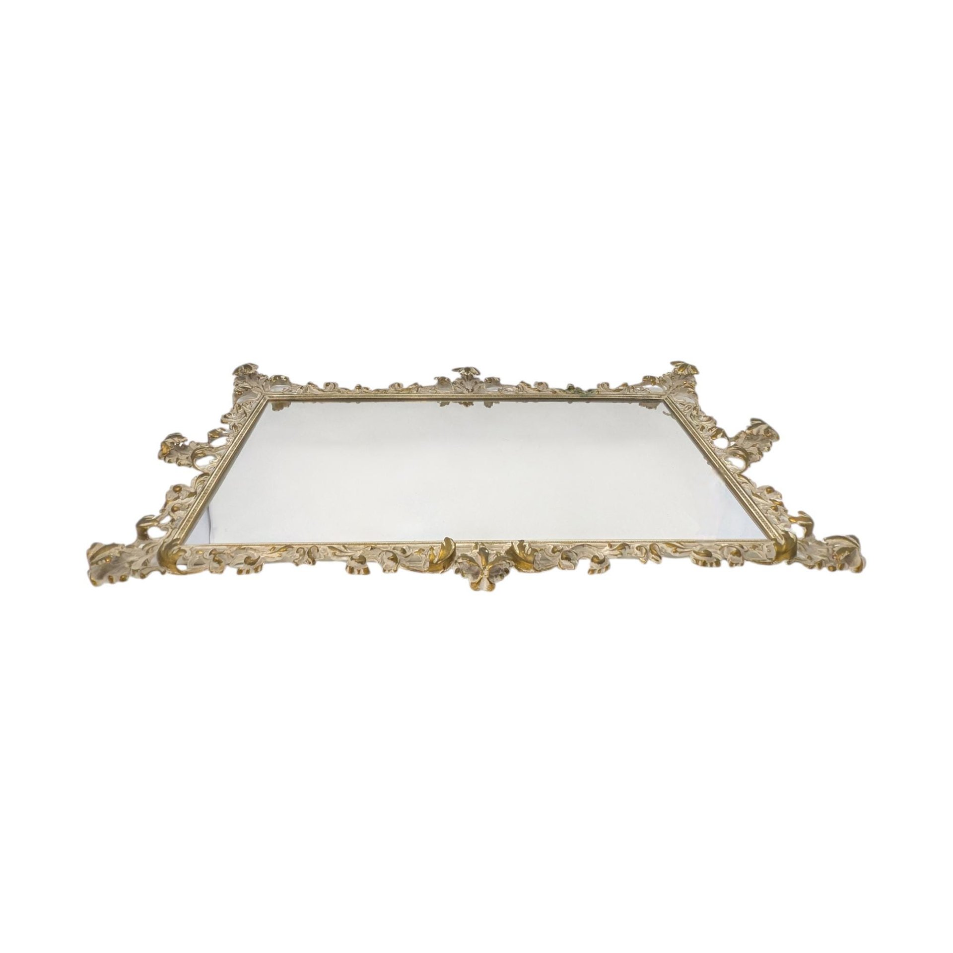 Large Antique Mirrored Gallery Tray