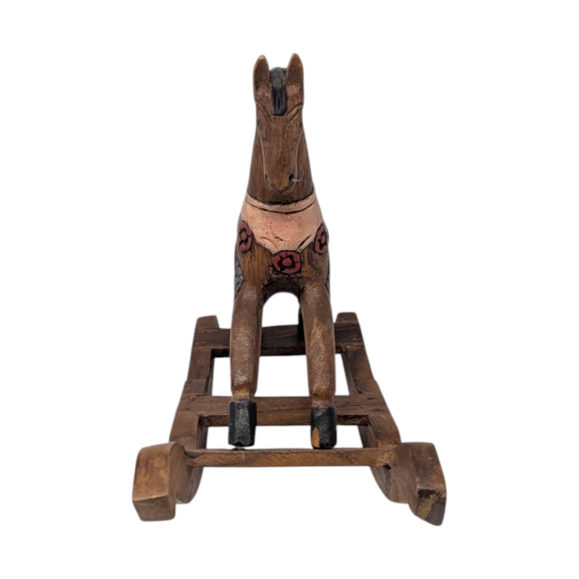 Vintage Handmade Wooden Rocking Horse
