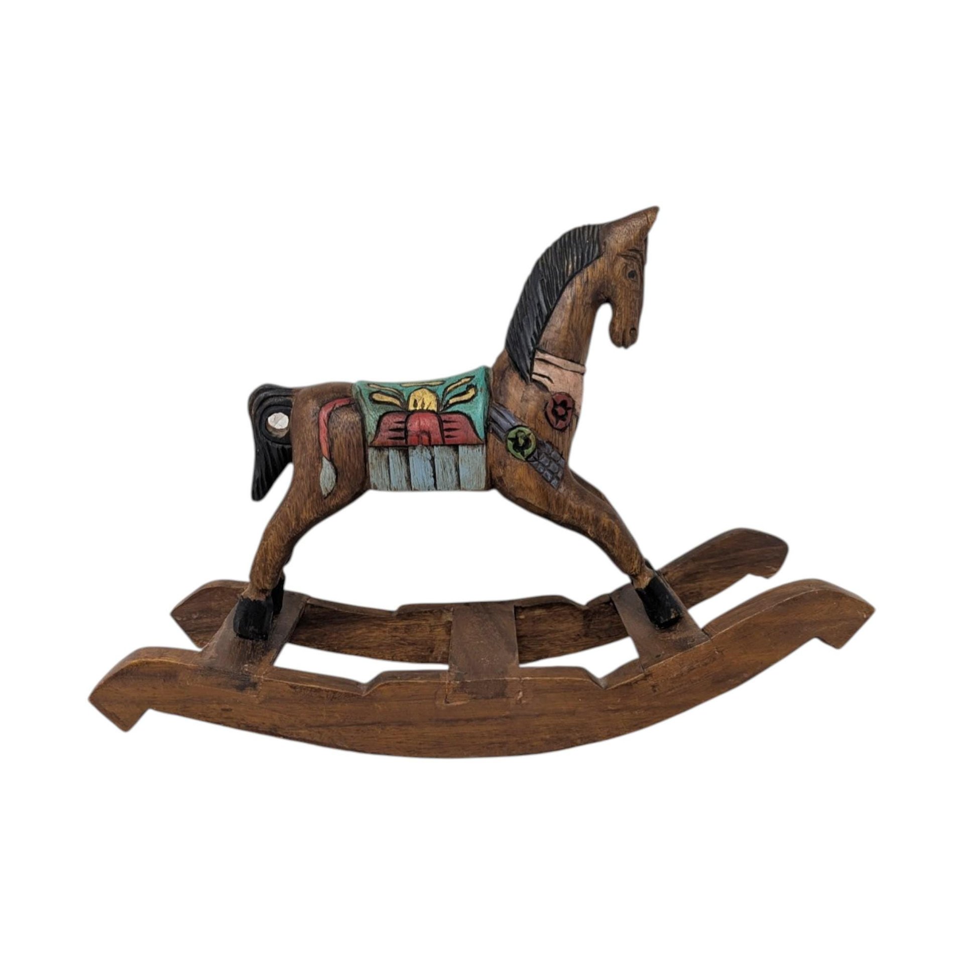 Vintage Handmade Wooden Rocking Horse