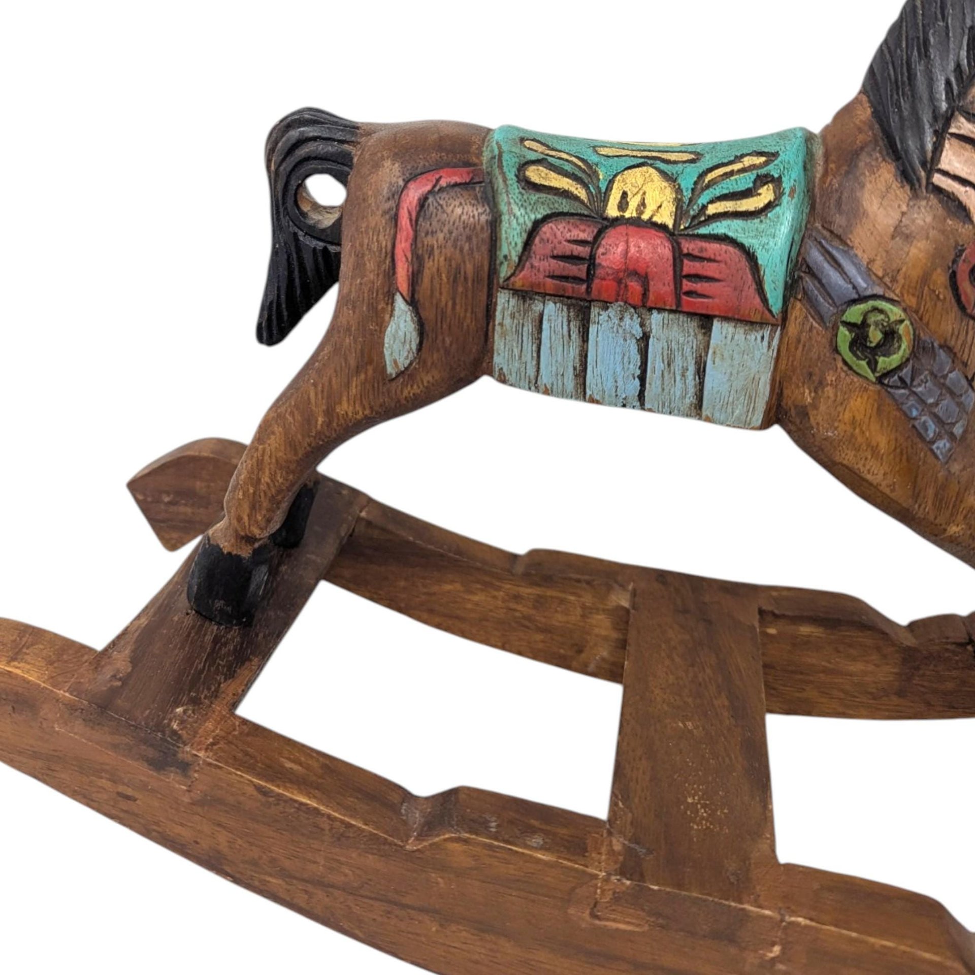 Vintage Handmade Wooden Rocking Horse