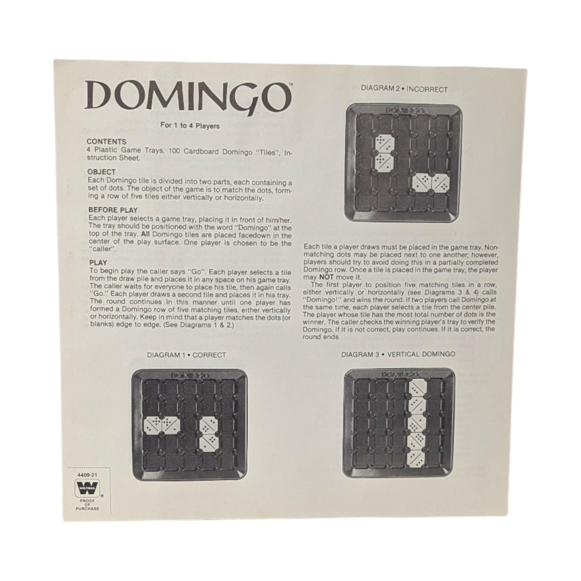 1982 'Domingo' Family Board Game, Missing 1 Tile