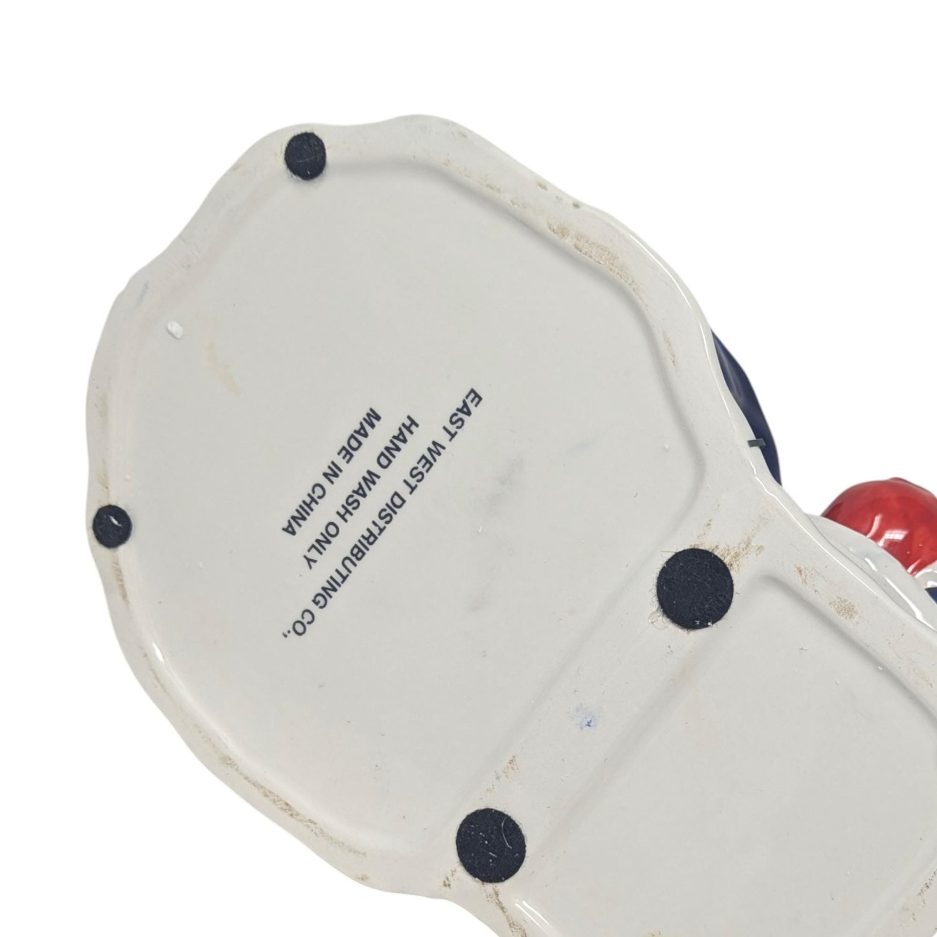 Vintage Holiday Seasons Ceramic Santa Divided Candy Jar