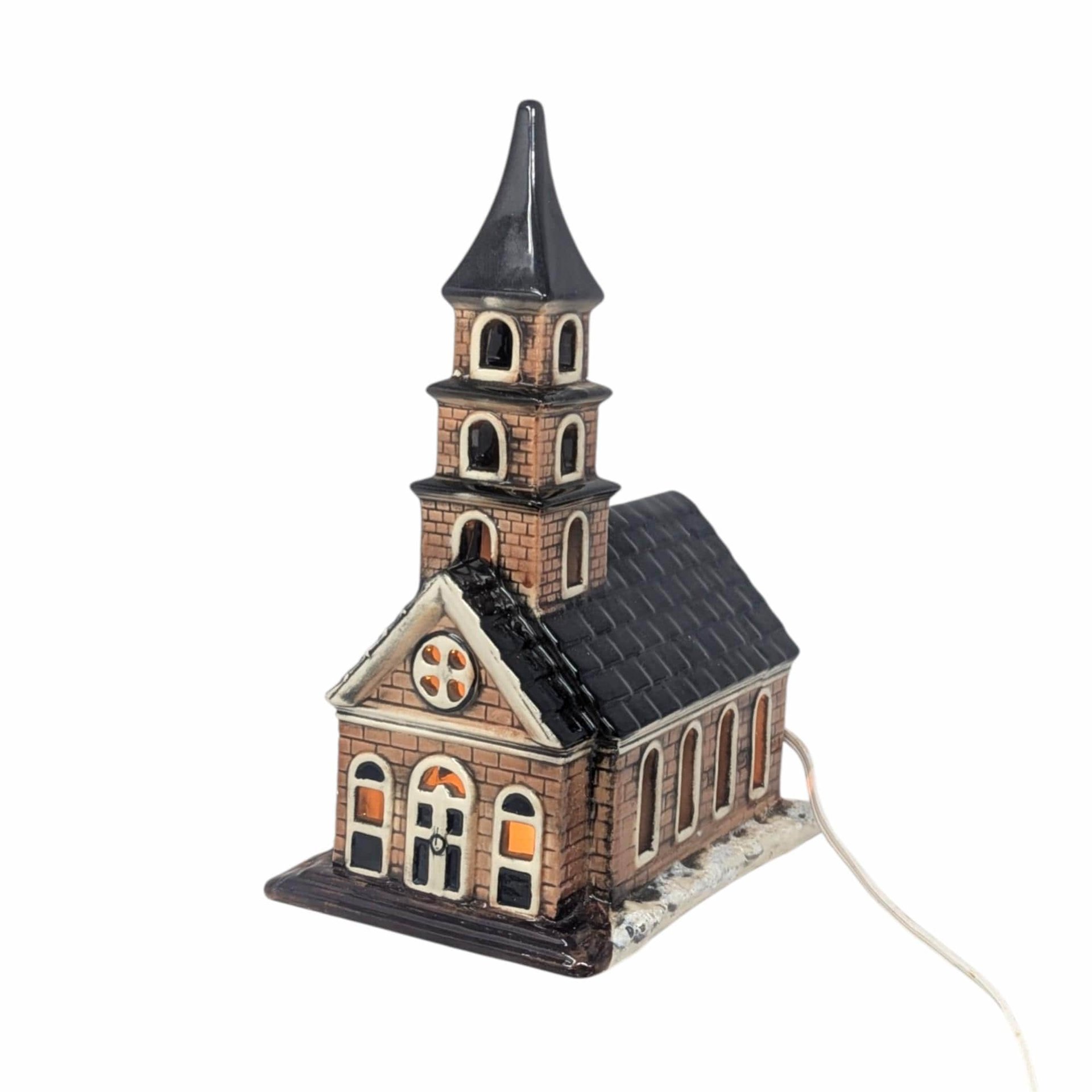 Vintage Ceramic Lighted Village Church