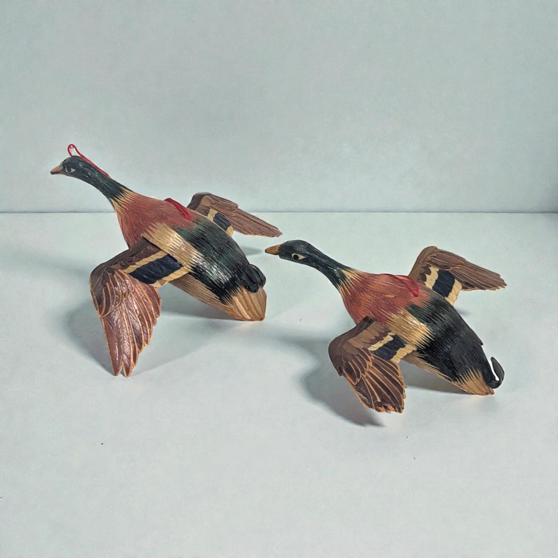 Vintage Painted Wooden Duck Decoy Ornaments