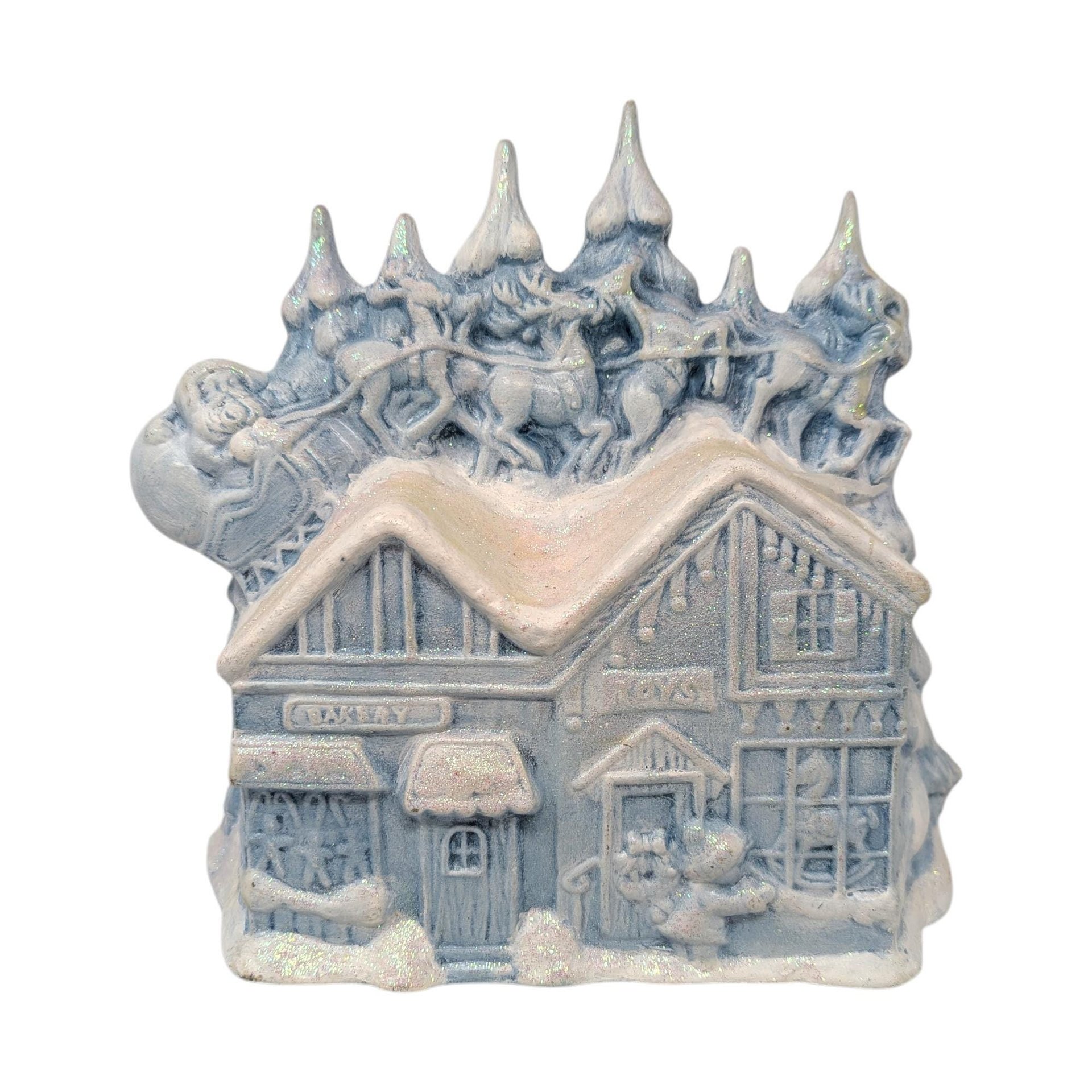 Vintage Hand-Painted Ceramic Christmas Scene