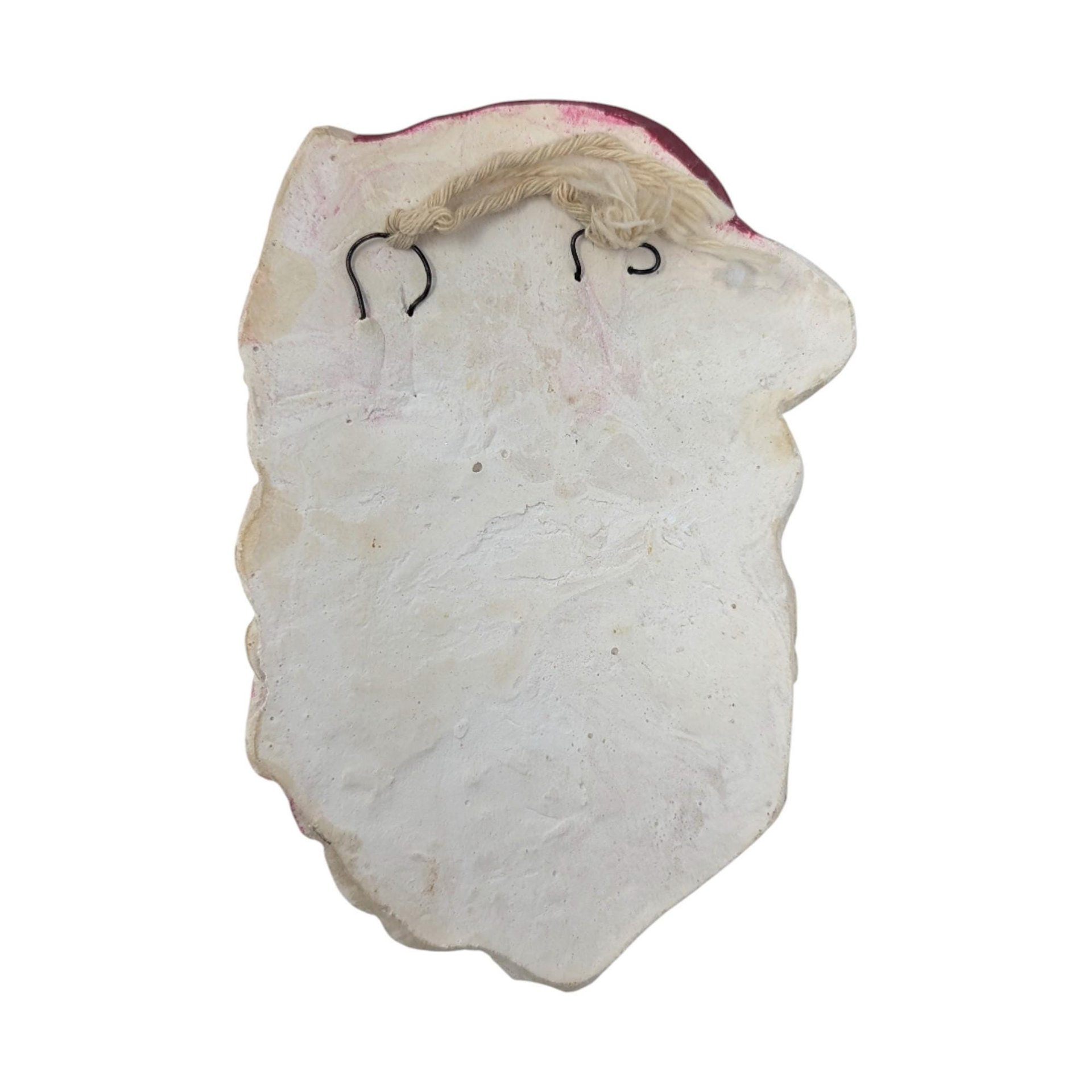 Vintage Chalkware Santa Claus Wall Hanging