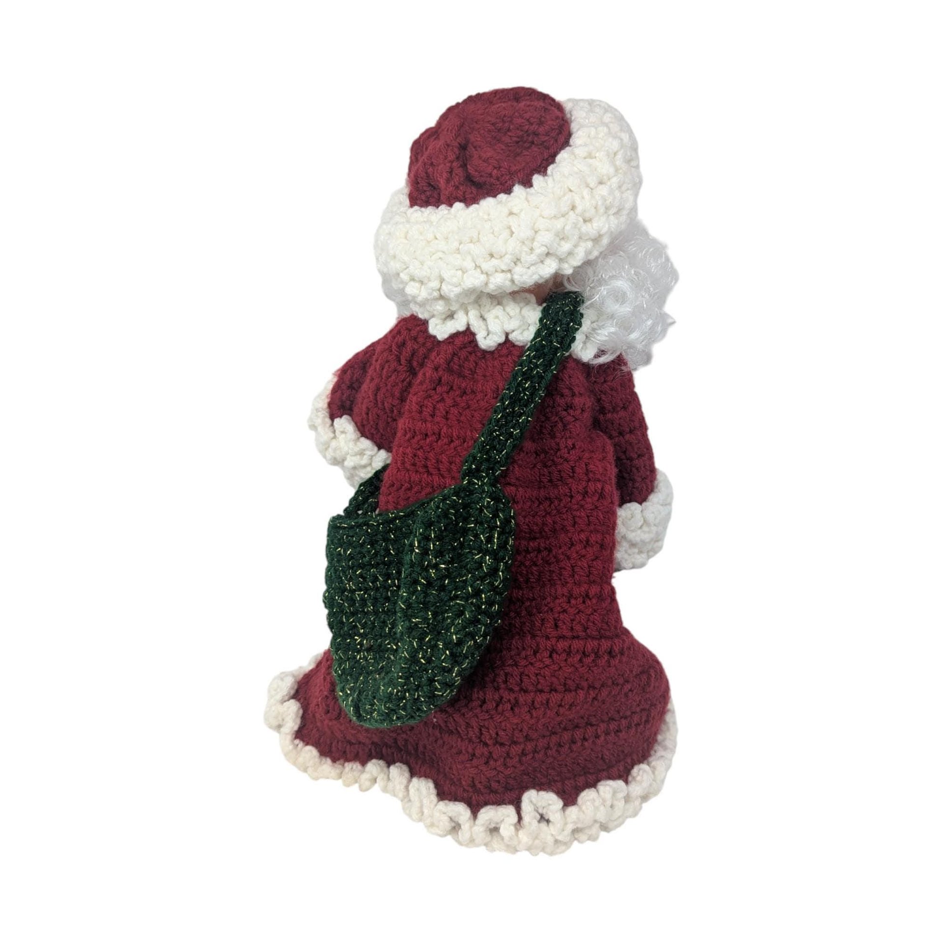 1980s Crochet Dressed Plastic Santa and Mrs. Claus Dolls