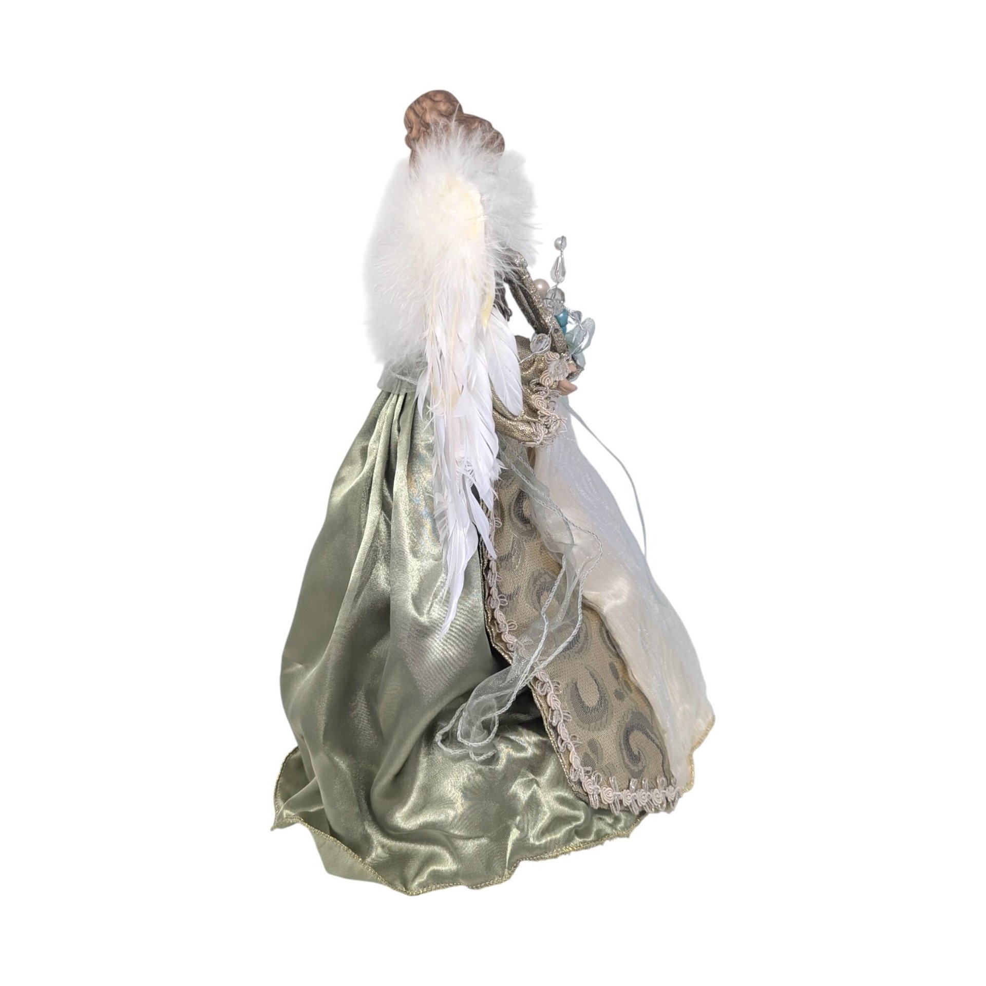 Vintage Porcelain Angel with Harp Tree Topper