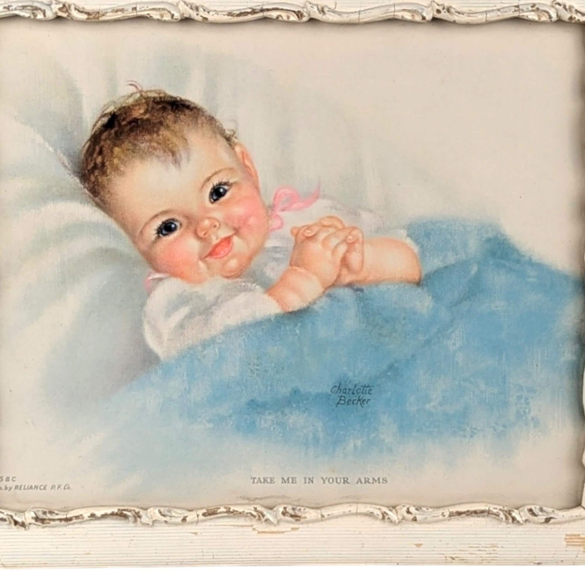 Vintage Charlotte Becker "Take Me In Your Arms" Baby Print