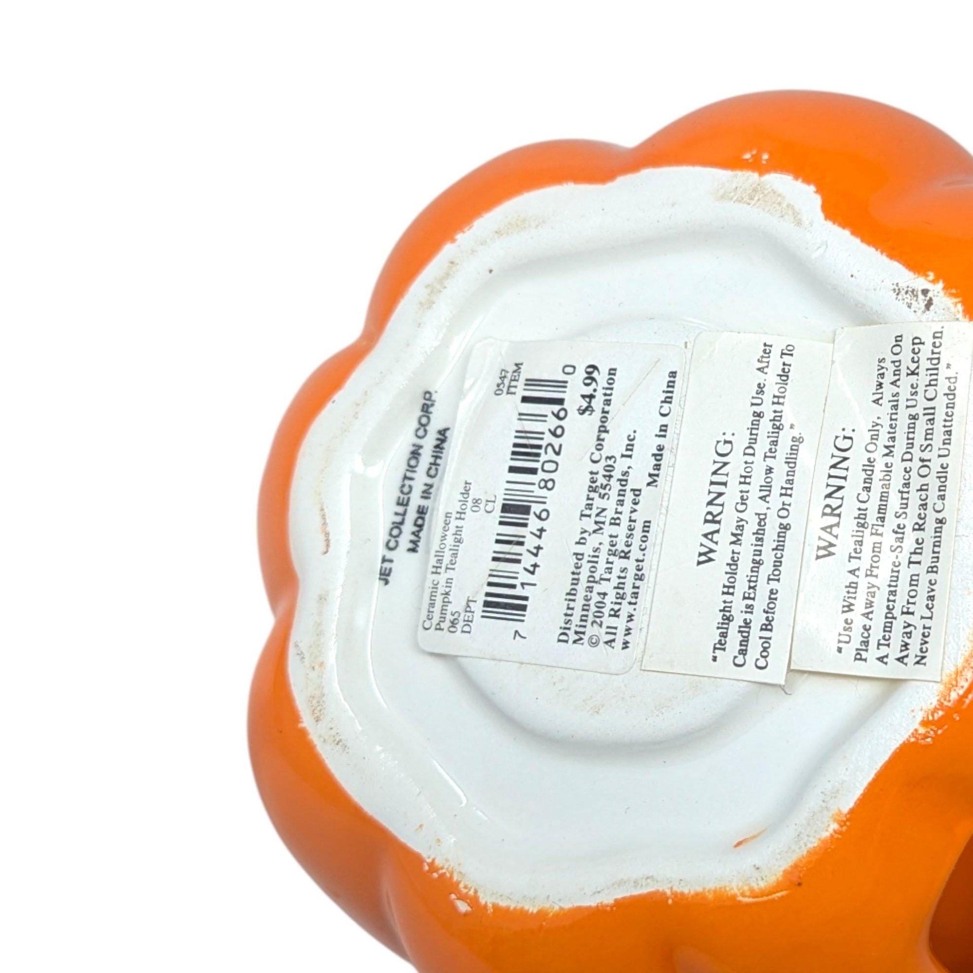 2004 Target Jack O' Lantern Ceramic Tealight Holder
