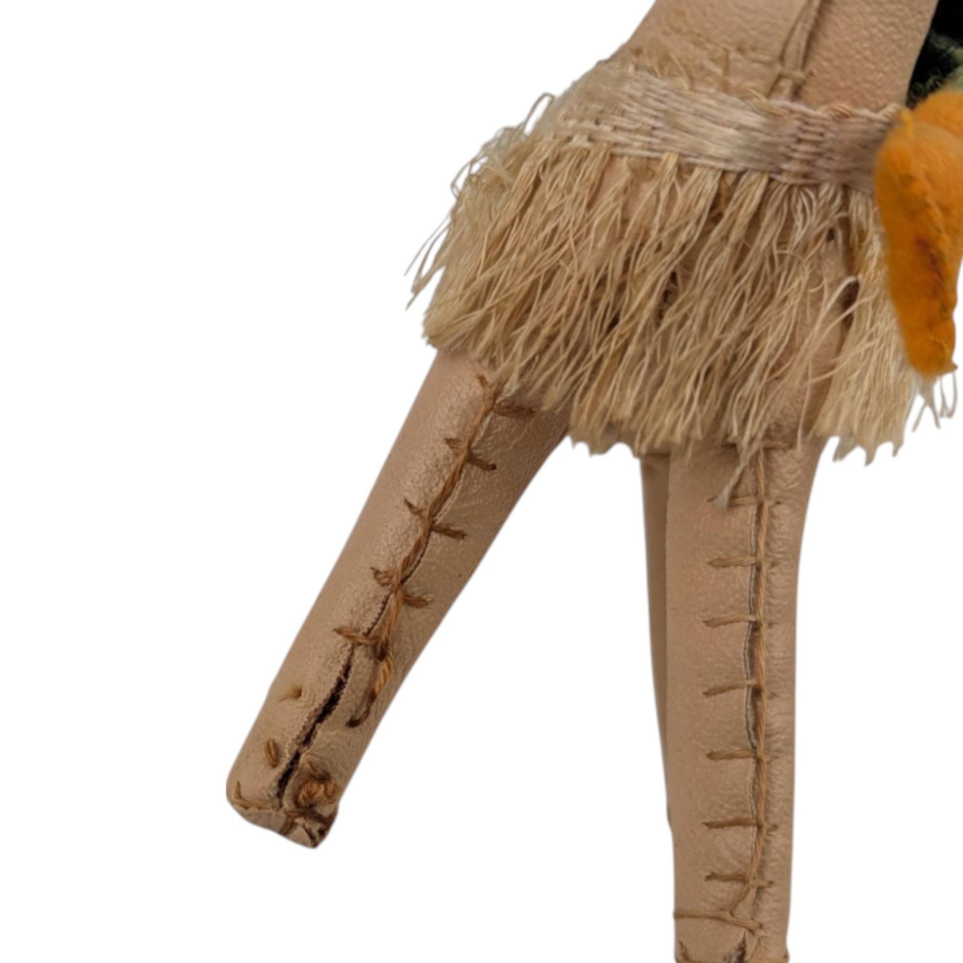 Vintage Faux Leather Camel & Elf Figure