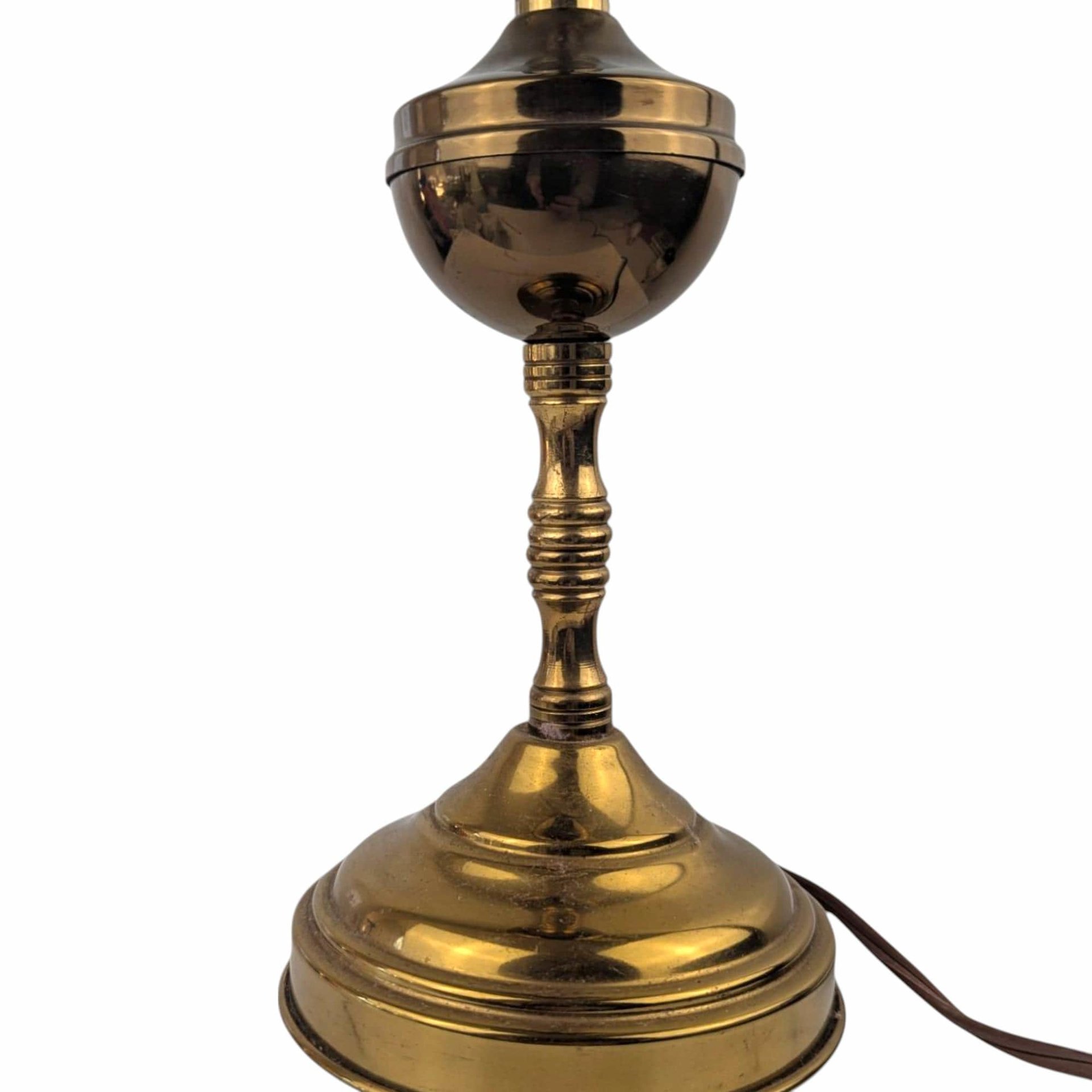 Vintage Double Brass Lyre-Form Desk Lamp