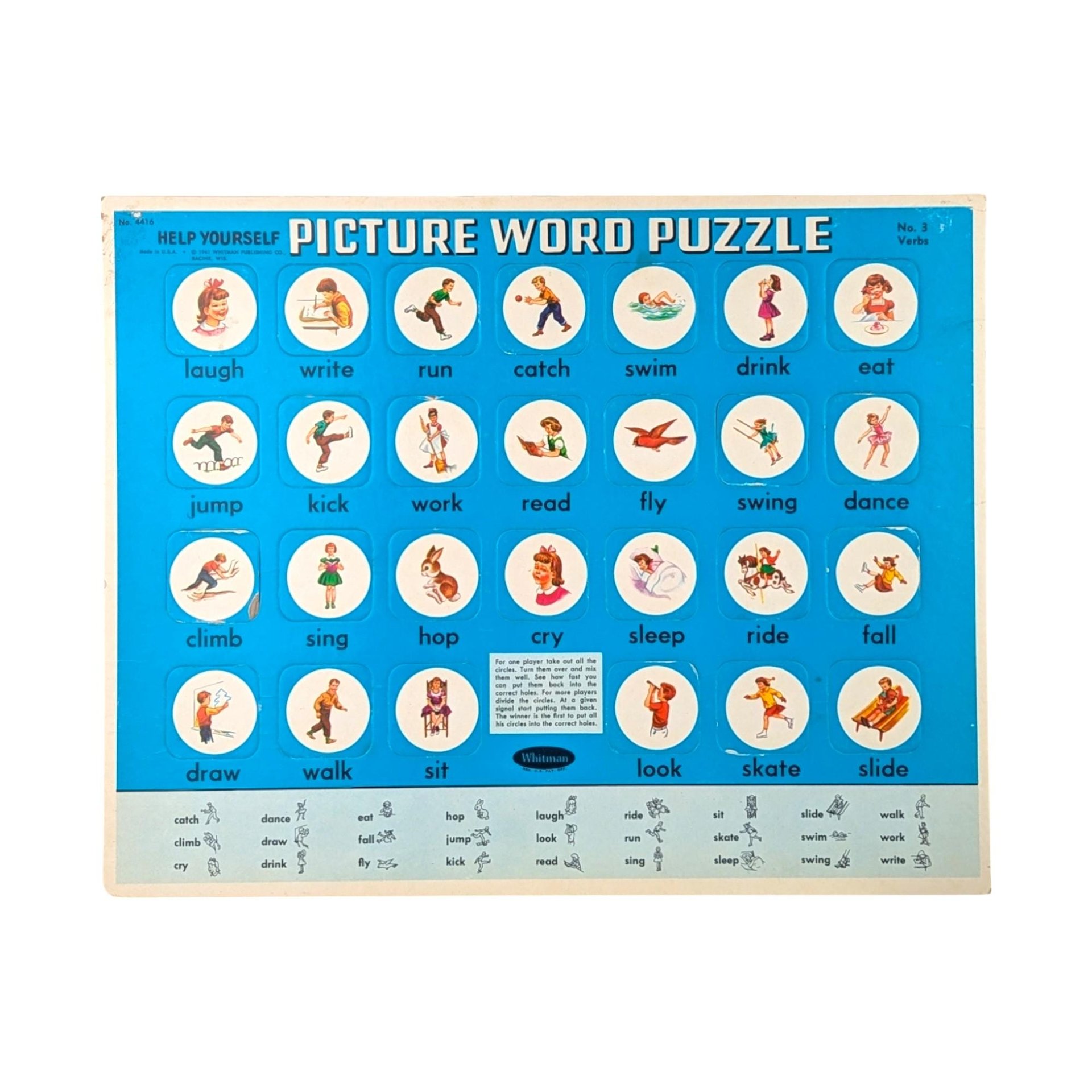 Pair of 1961 Whitman Help Yourself Picture Word Puzzles