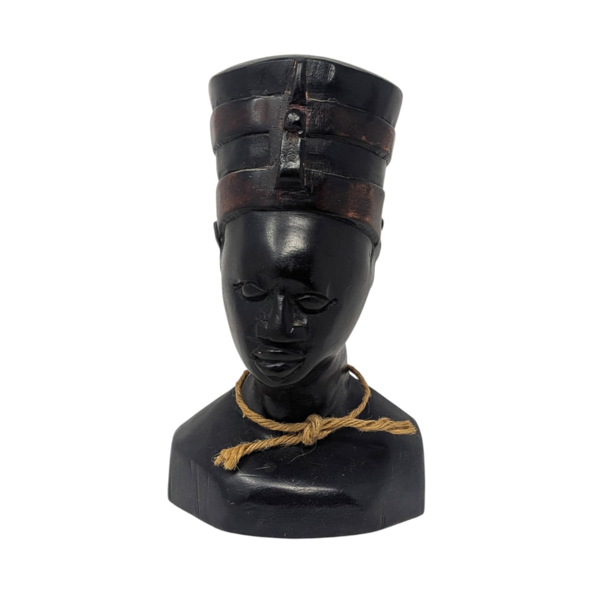 Vintage Handcrafted Wooden Queen Nefertiti Bust