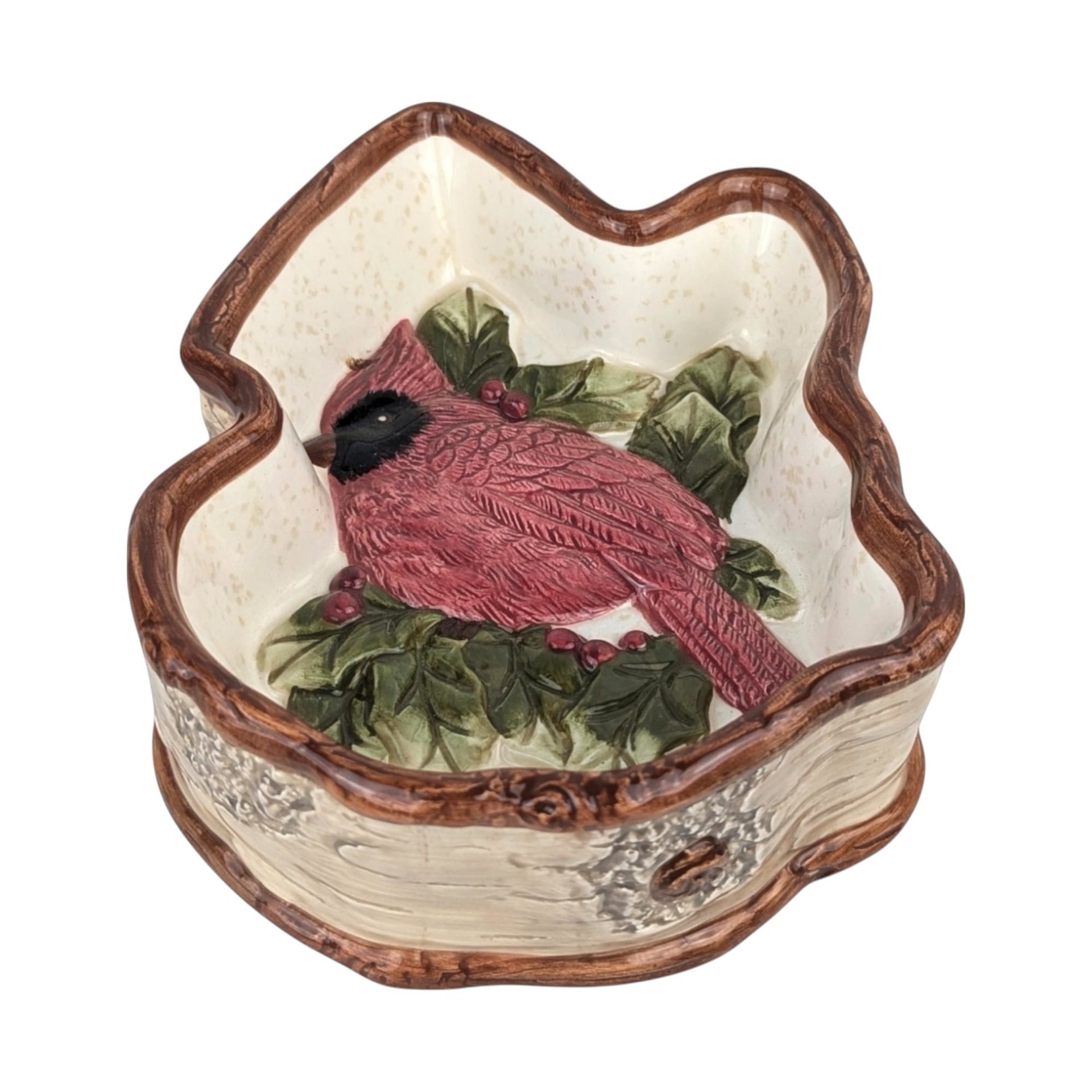 1999 St. Nicholas Square Cardinal Ceramic Candy Dish