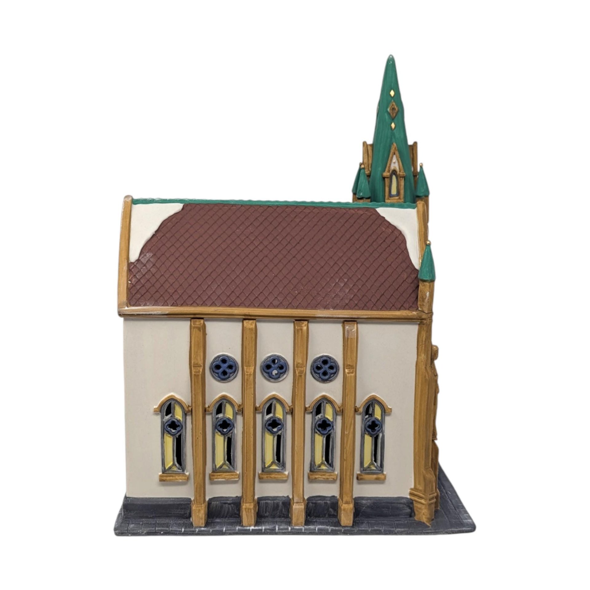 1991 Dept 56 All Saints Corner Church Christmas in the City Porcelain Building