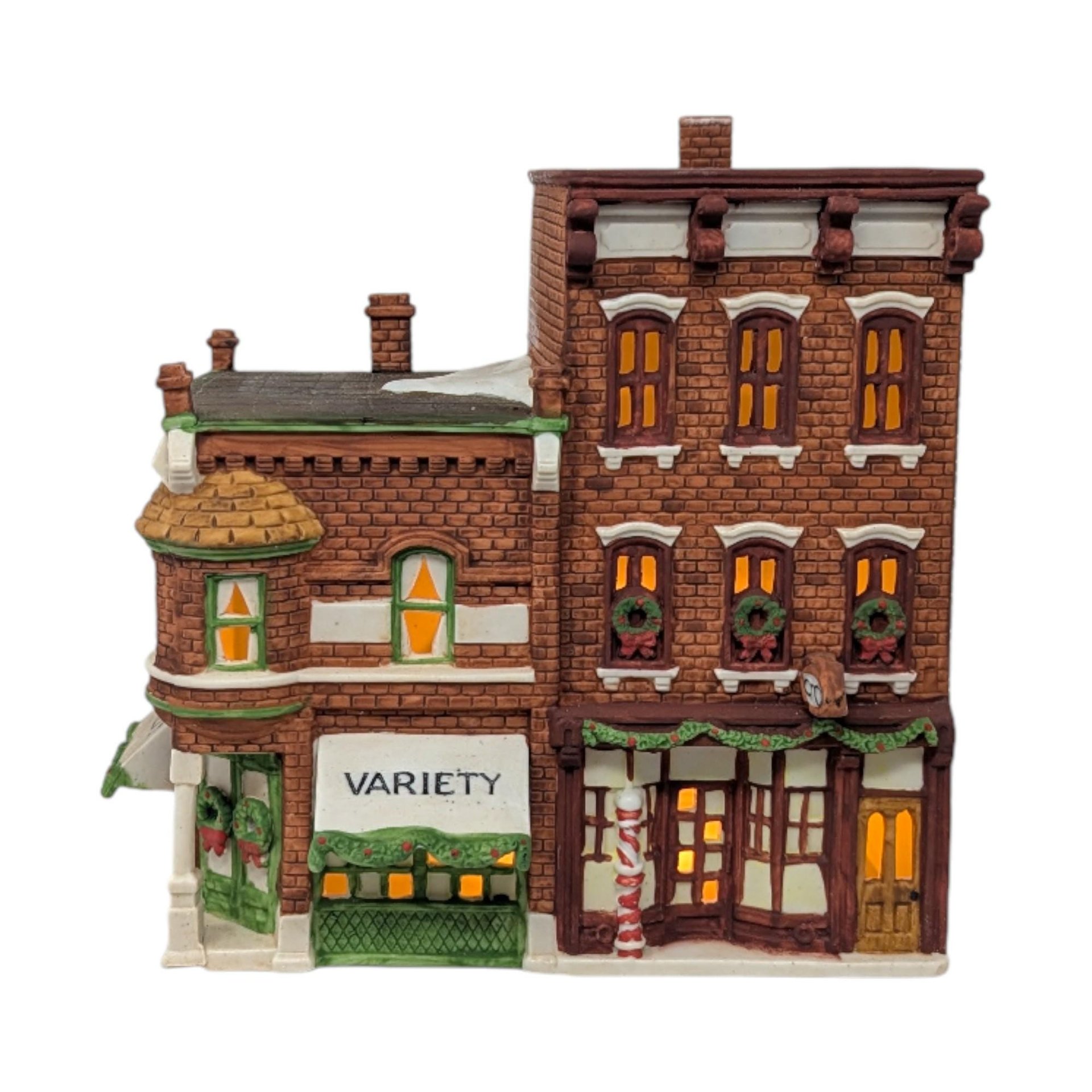 1988 Dept 56 Variety Store and Barber Shop Christmas in the City Series