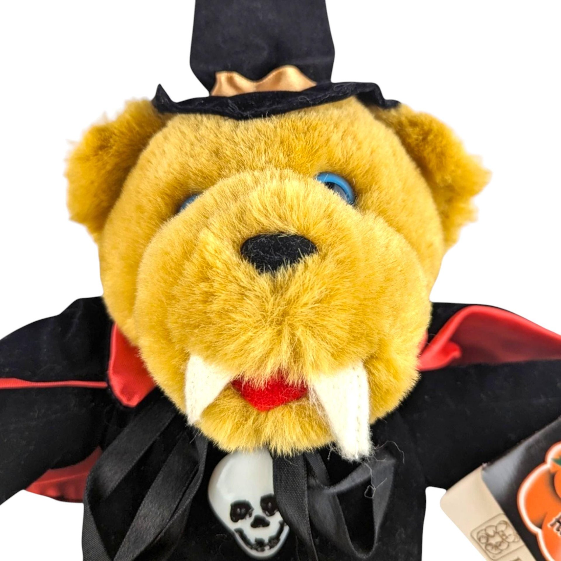 Vintage Fiesta Vampire Bear and GAC Black Cat Teddy Bear Duo