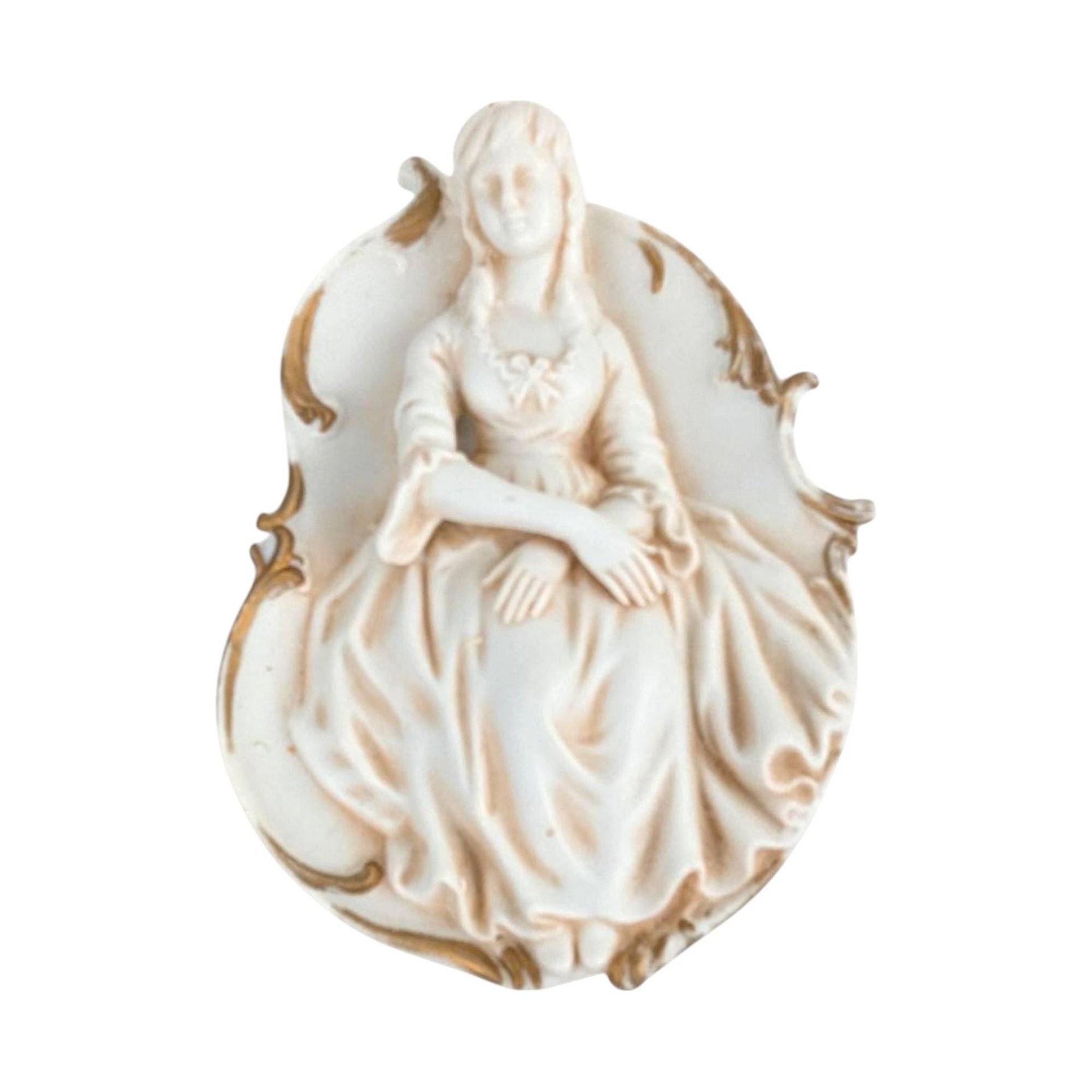 1950s 'Colonial Couple' by Lefton Ceramic Wall Plaques