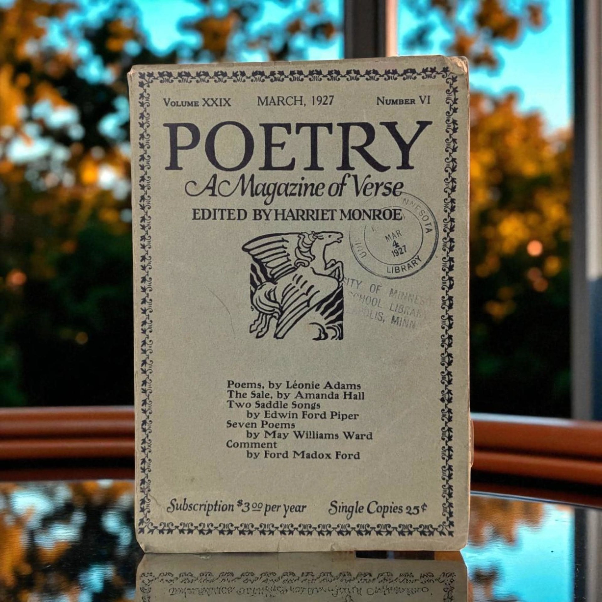 March 1927 'Poetry A Magazine of Verse' Softcover