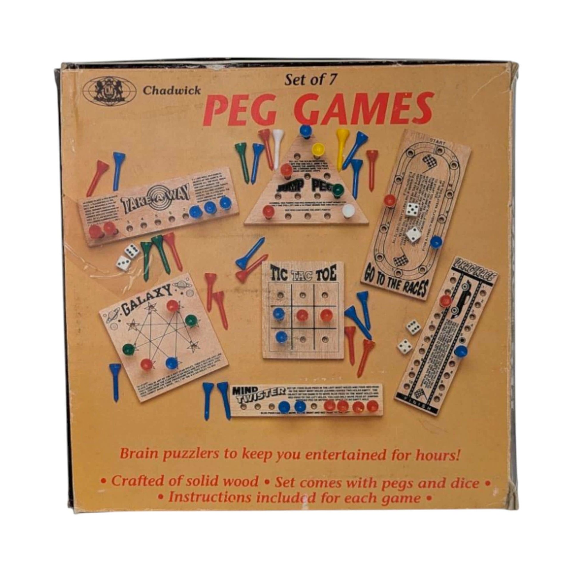 1980s Chadwick Set of 7 Wooden Peg Games