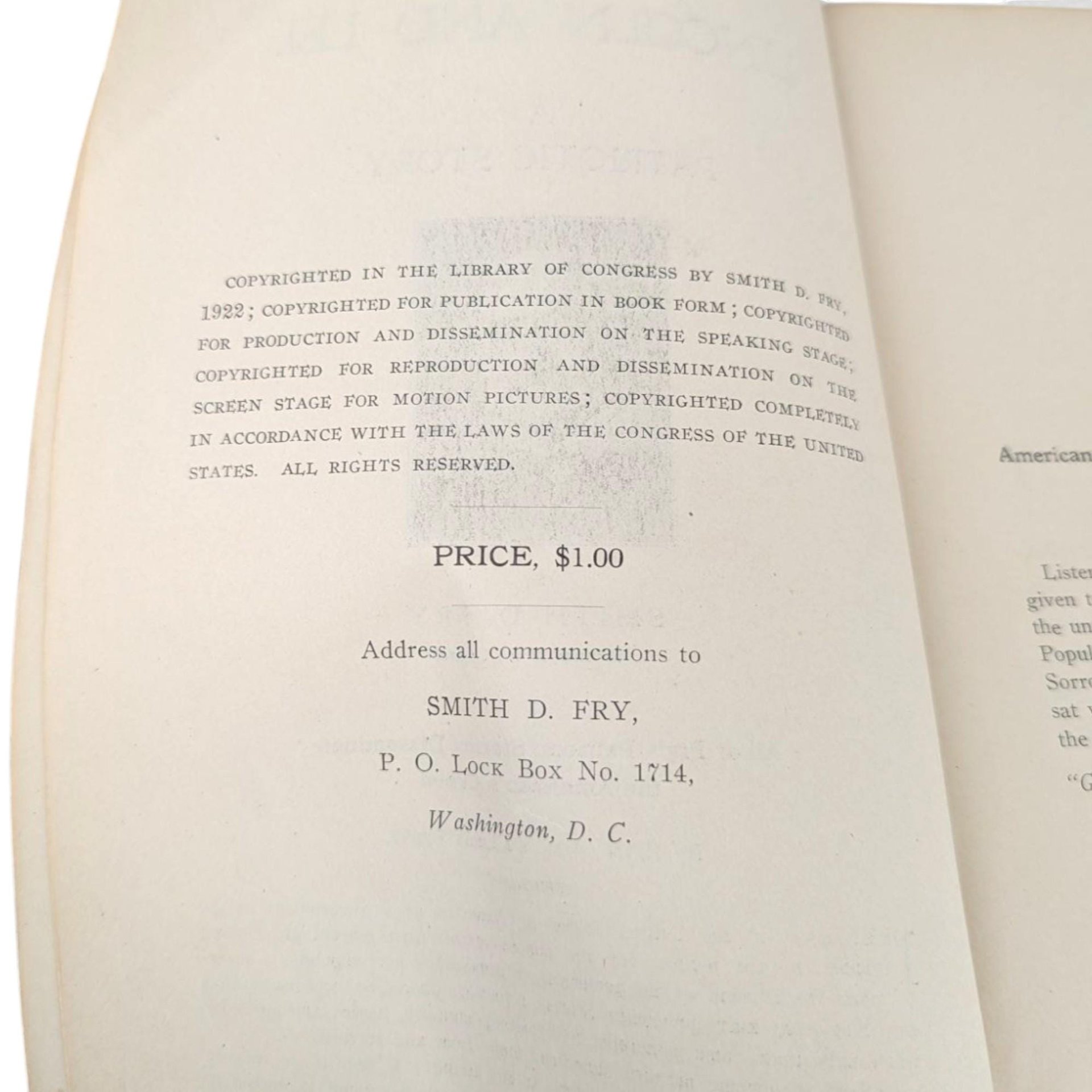 Antique 'Lincoln and Lee: A Patriotic Story' Softcover Book