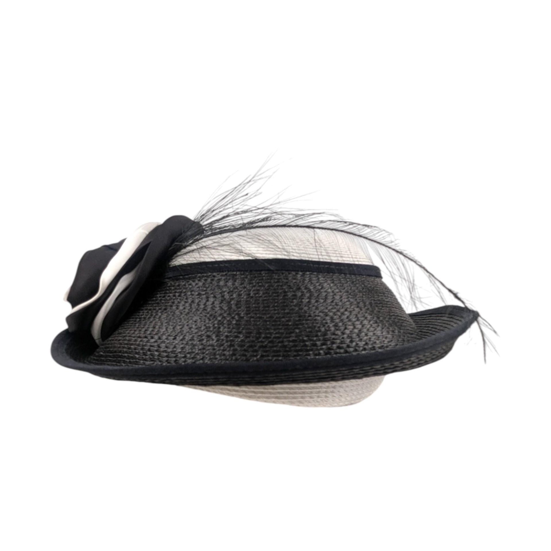 Vintage 'Jody G for Sylvia' Black and White Straw Ladies Hat