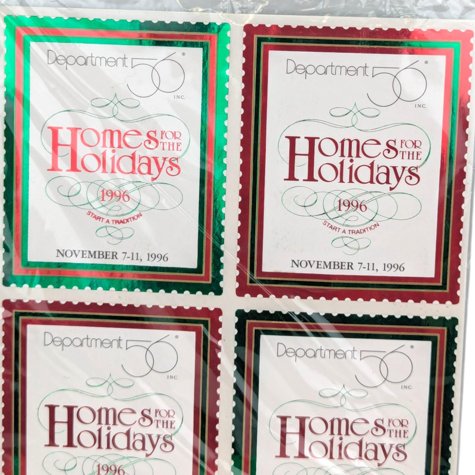 1996 Dept 56 Homes For The Holidays Commemorative Stamps
