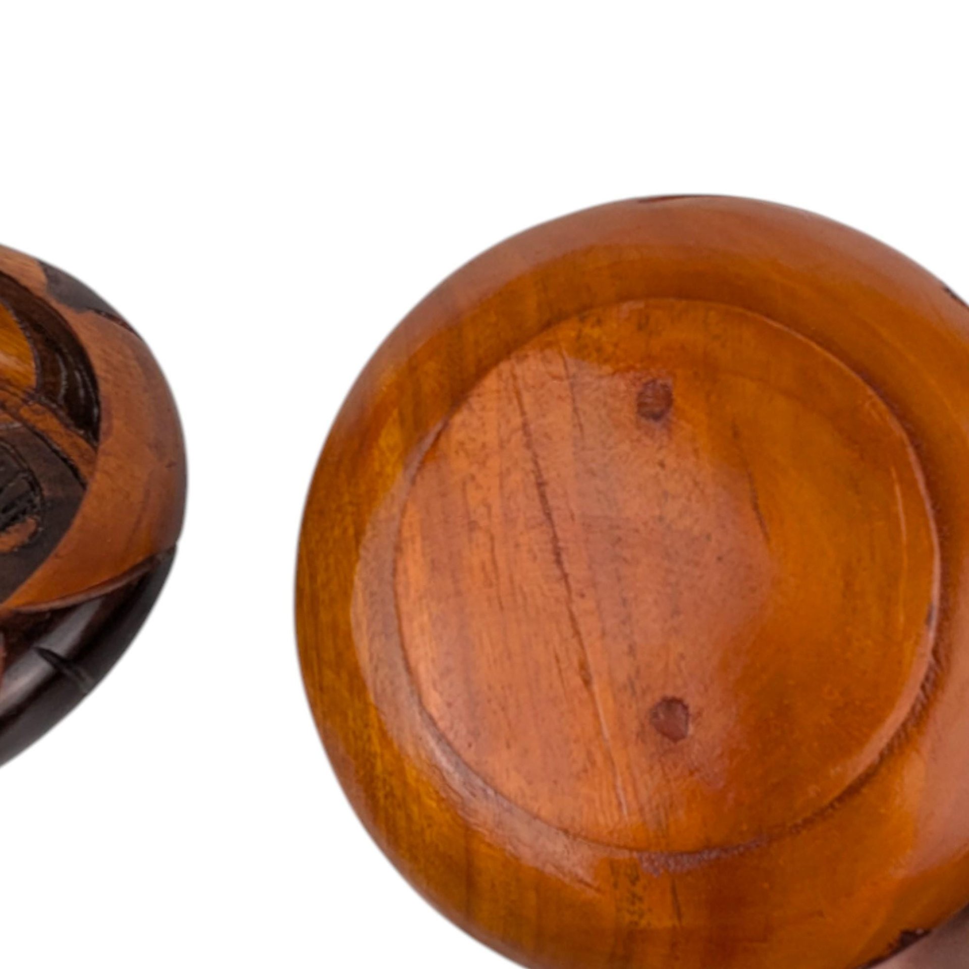 Pair of Vintage Wood Carved Bowls